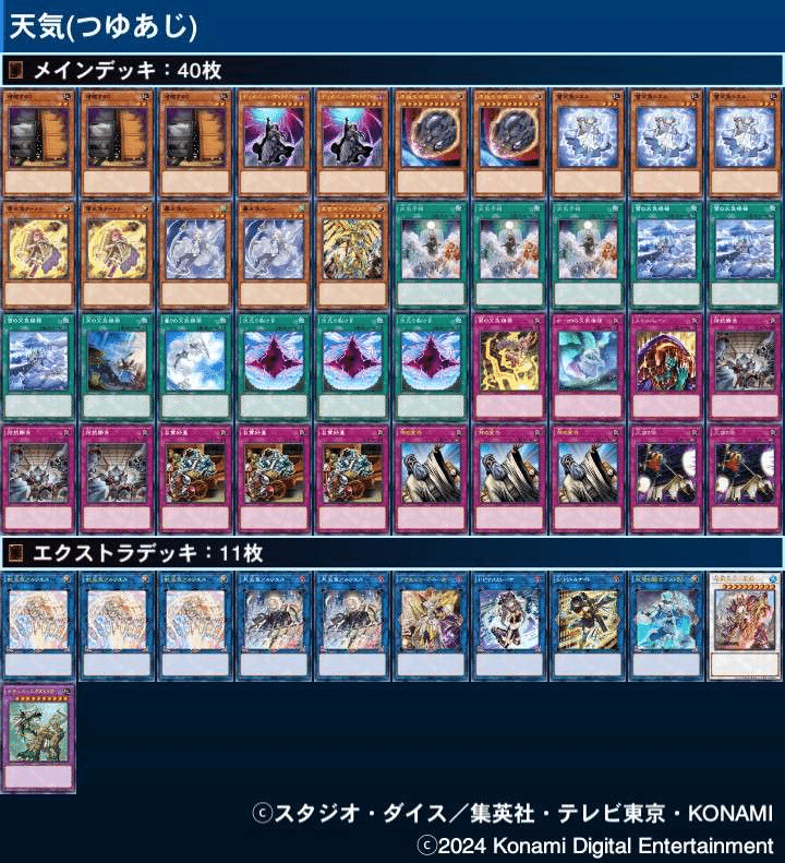 遊戯王 天気 本格構築 デッキ40枚EX15枚計55枚