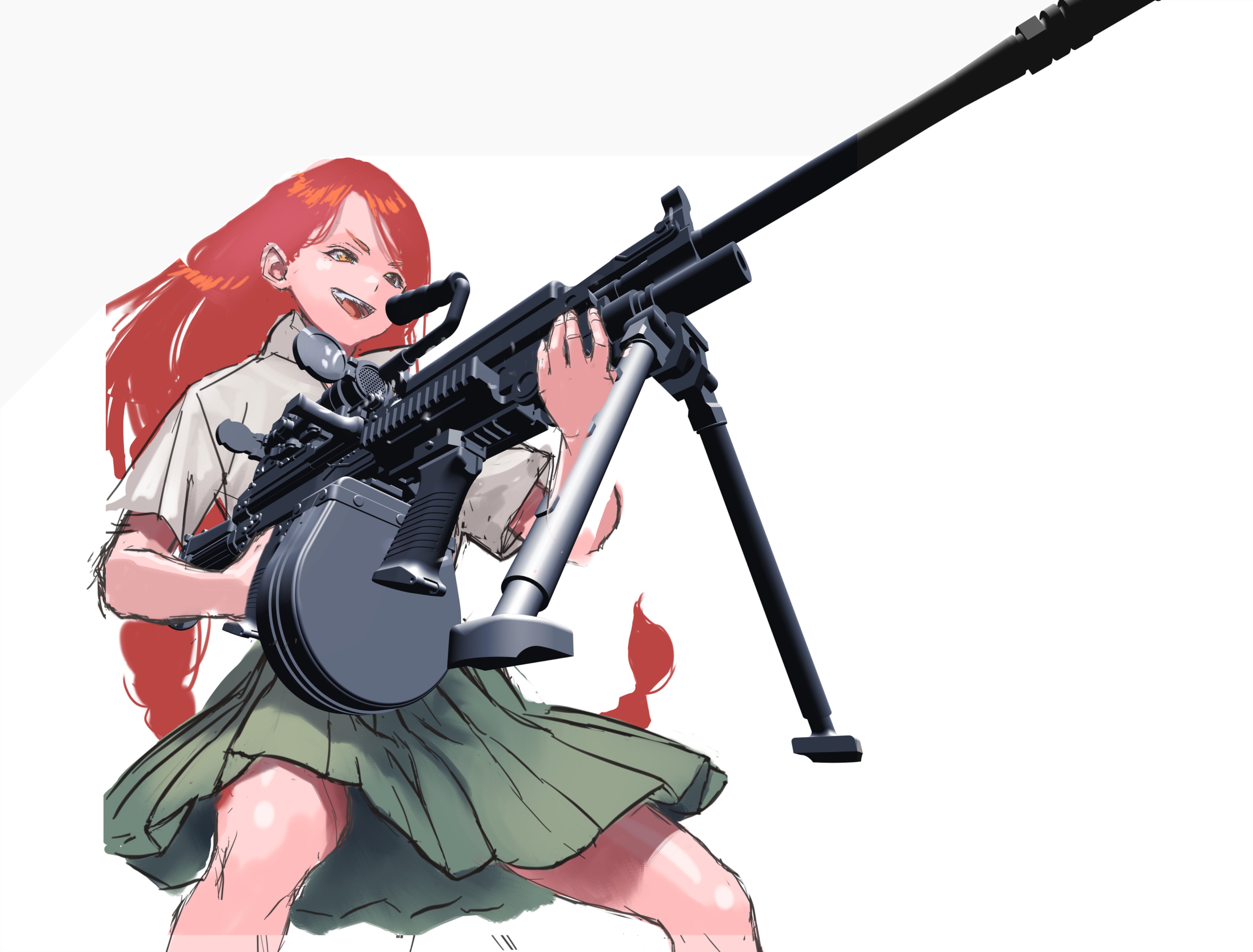 絵日記】3枚目／銃✖️学生服イラコン1日目｜マエコ