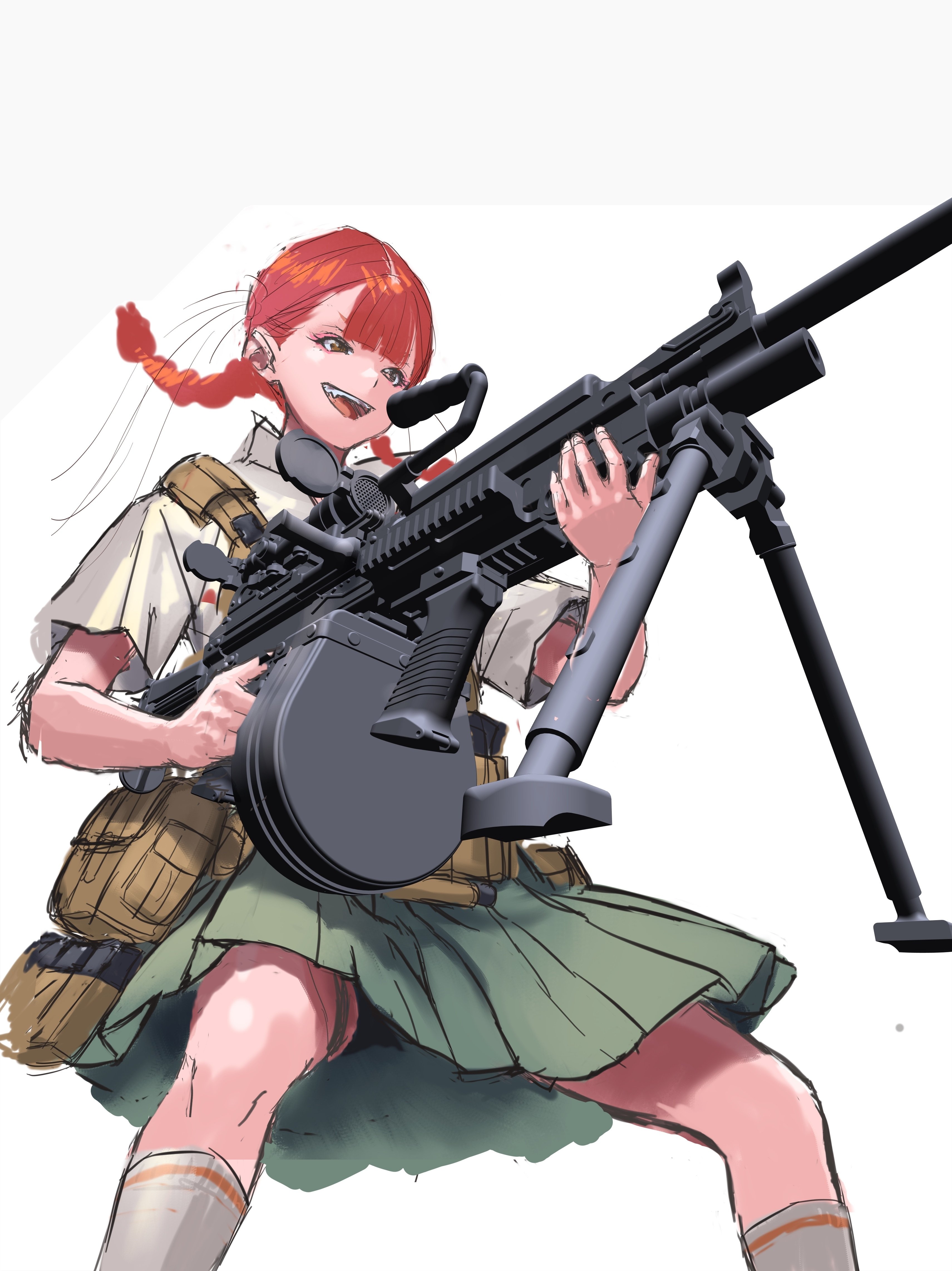 絵日記】3枚目／銃✖️学生服イラコン1日目｜マエコ