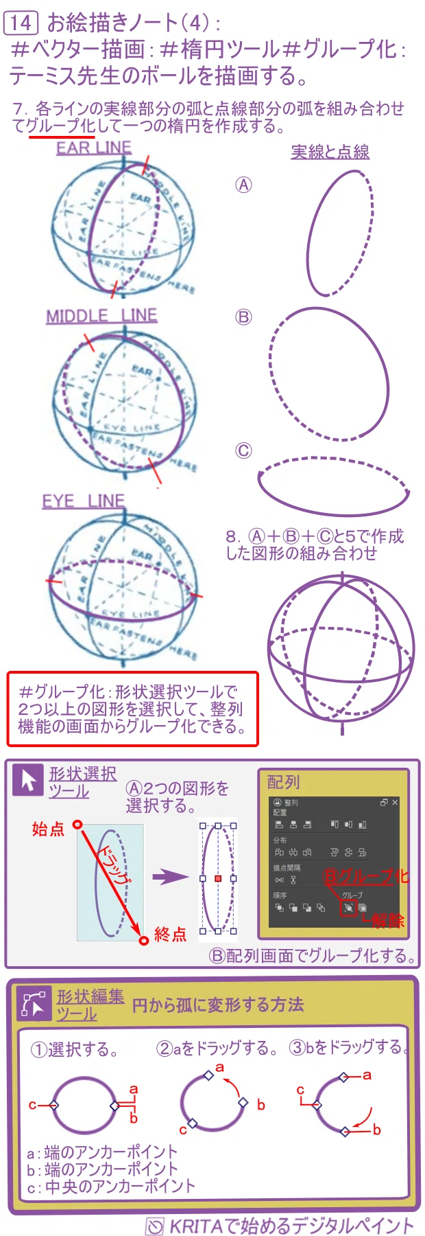 第47回：[14]お絵描きノート(その4)：＃楕円ツール#形状選択ツール