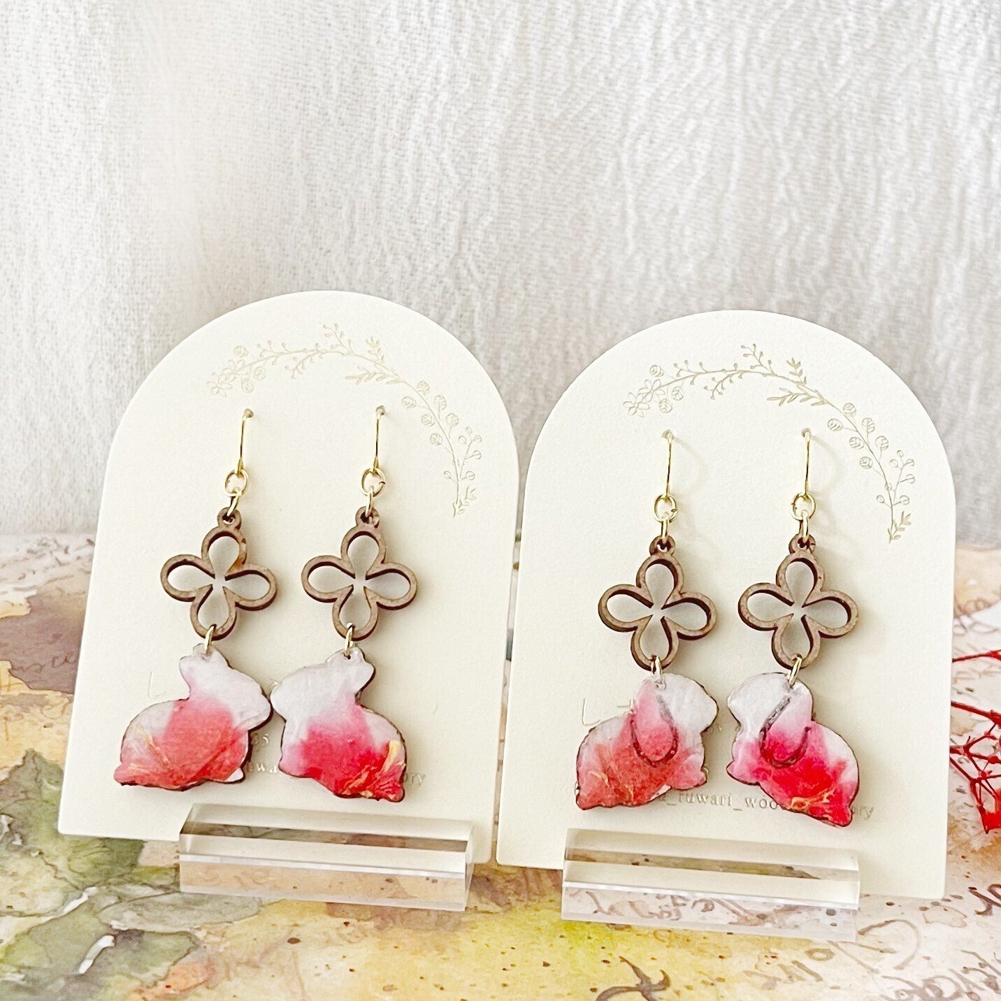 14kgfトロレアイトハート・ハーキマーダイヤモンドピアス⁄イヤリング