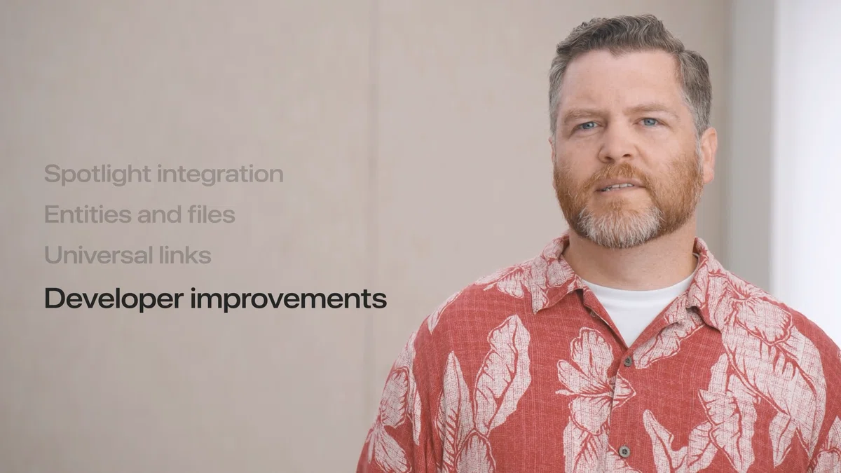 Spotlight integration - "What’s new in App Intents" を見たメモ①｜shu223