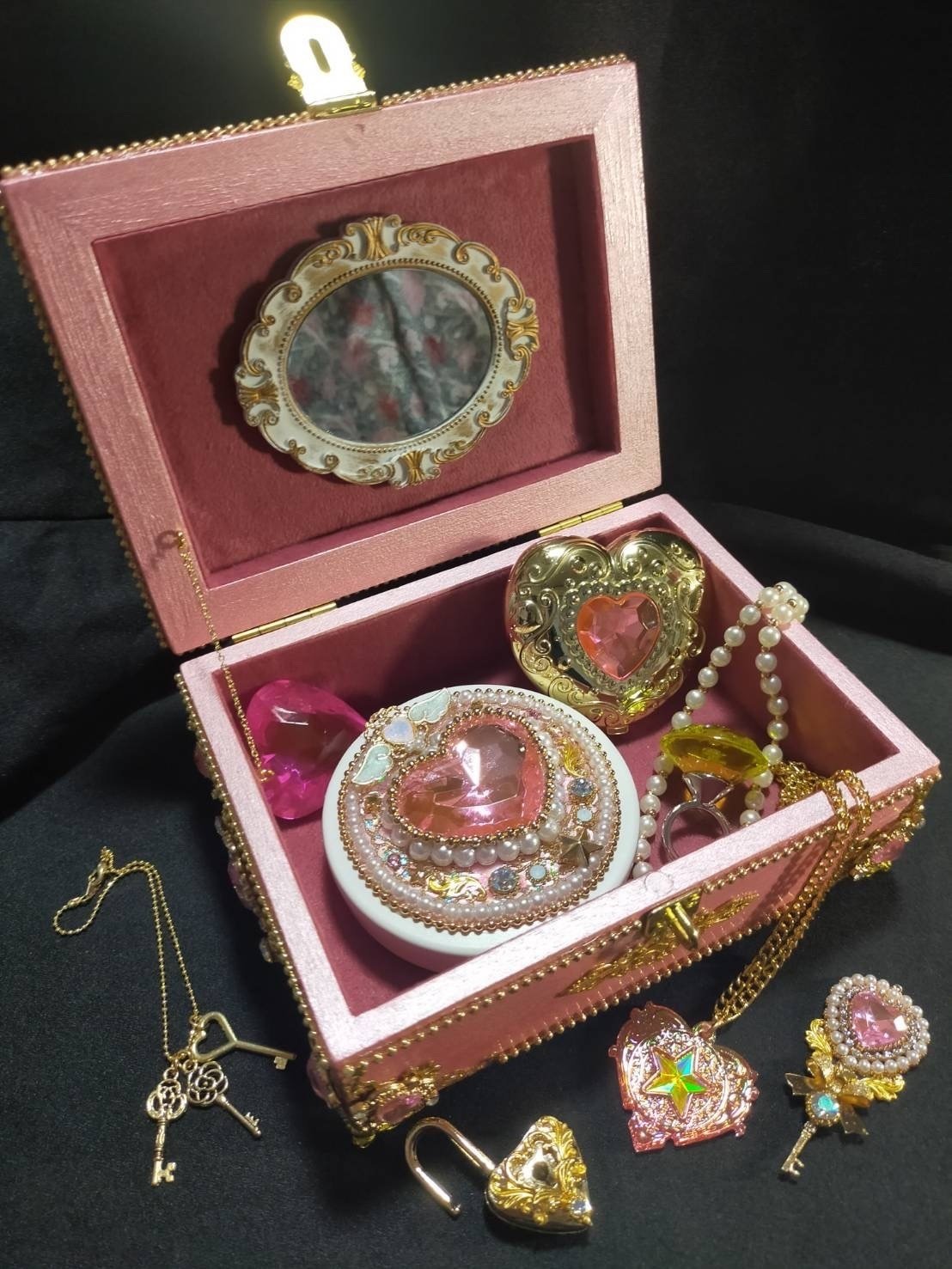 100均木箱で夢の宝石箱作った制作記録｜すえ 