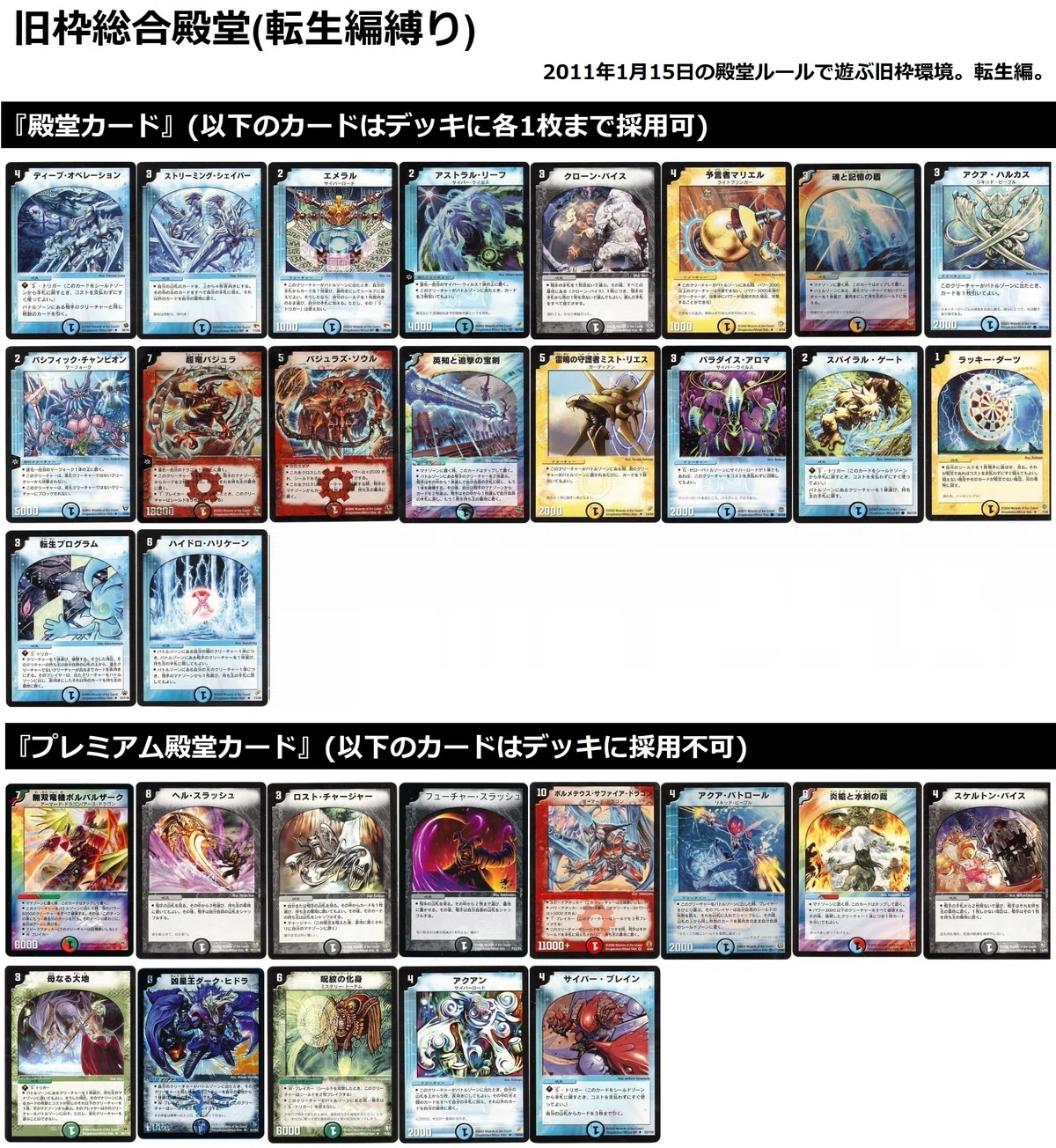 転生編・デッキまとめ『旧枠総合殿堂ルール』｜しきいのあかざわ