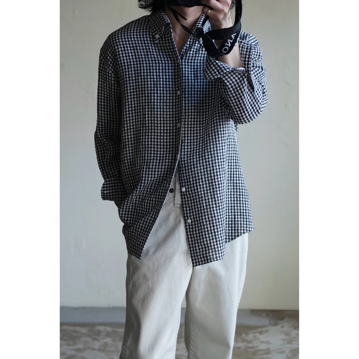 cale WATER TWIST LINEN SKIPPER B/D SHIRT