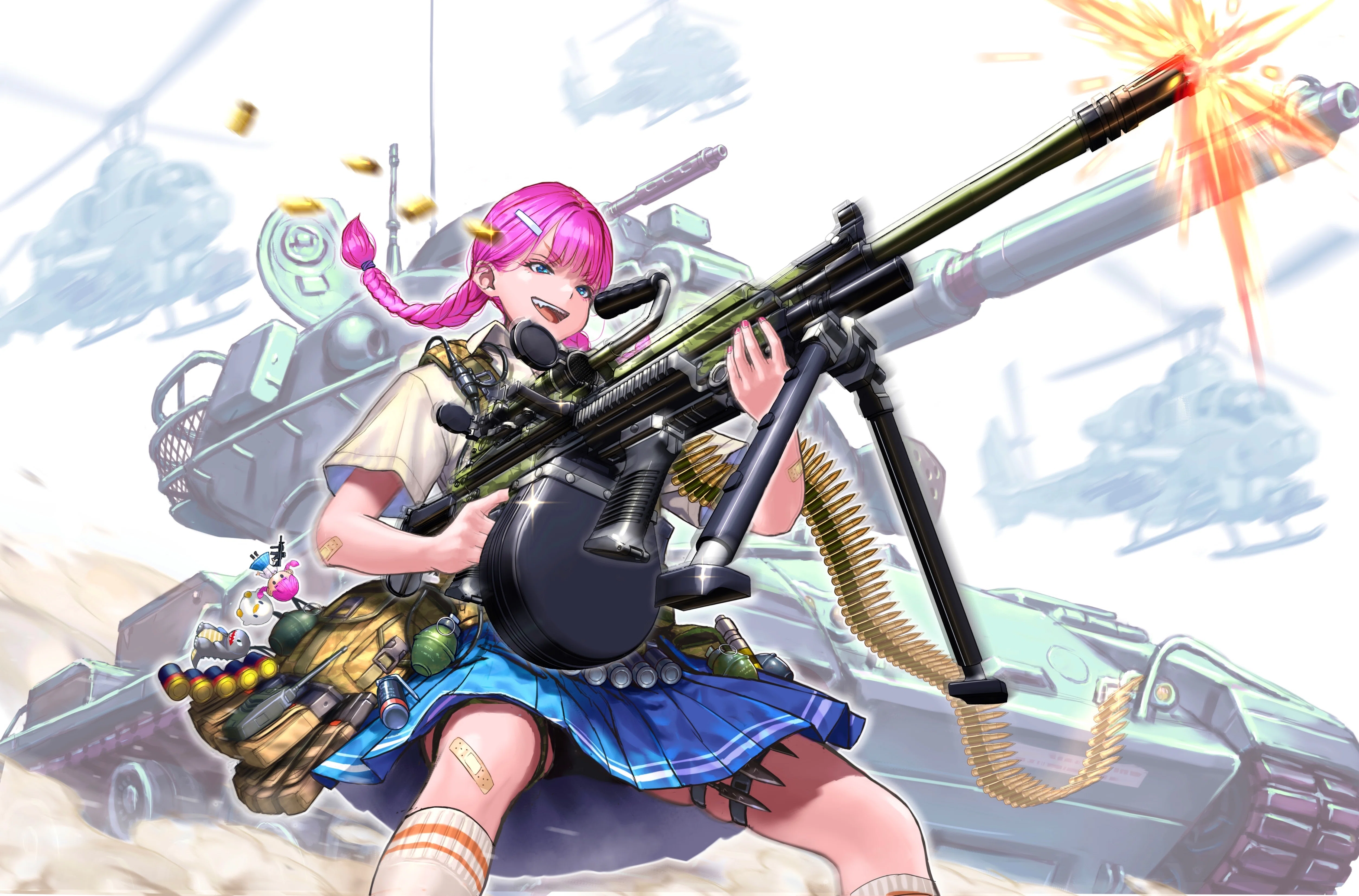 絵日記】3枚目/銃✖︎学生服イラコン3日目【完成｜マエコ