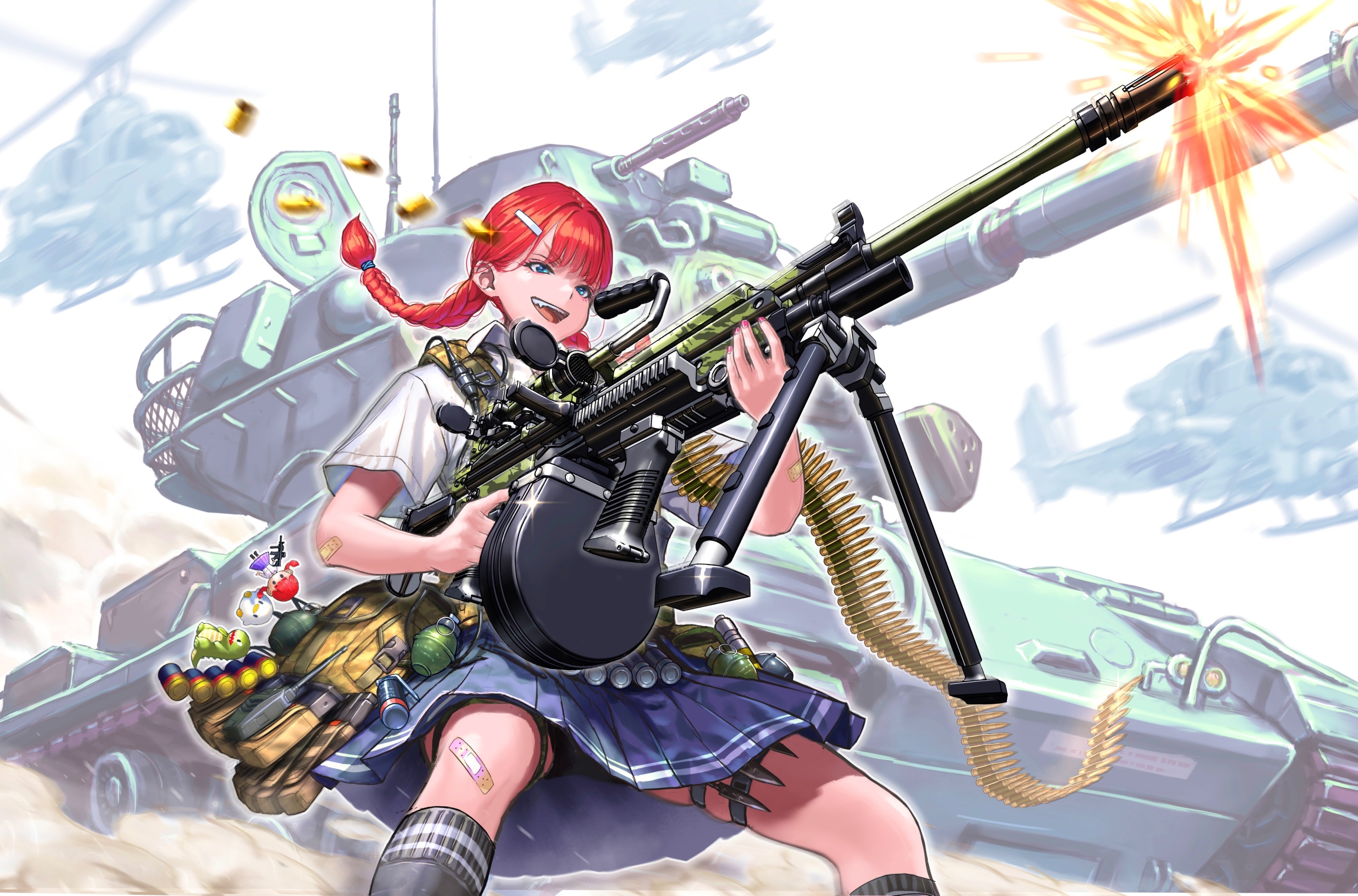 絵日記】3枚目/銃✖︎学生服イラコン3日目【完成｜マエコ