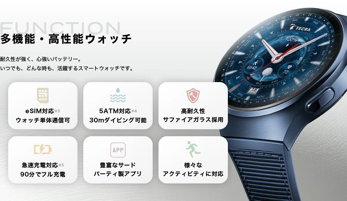 予約受付中】2,000台限定 新時代のスマートゴルフウォッチ【TECRA