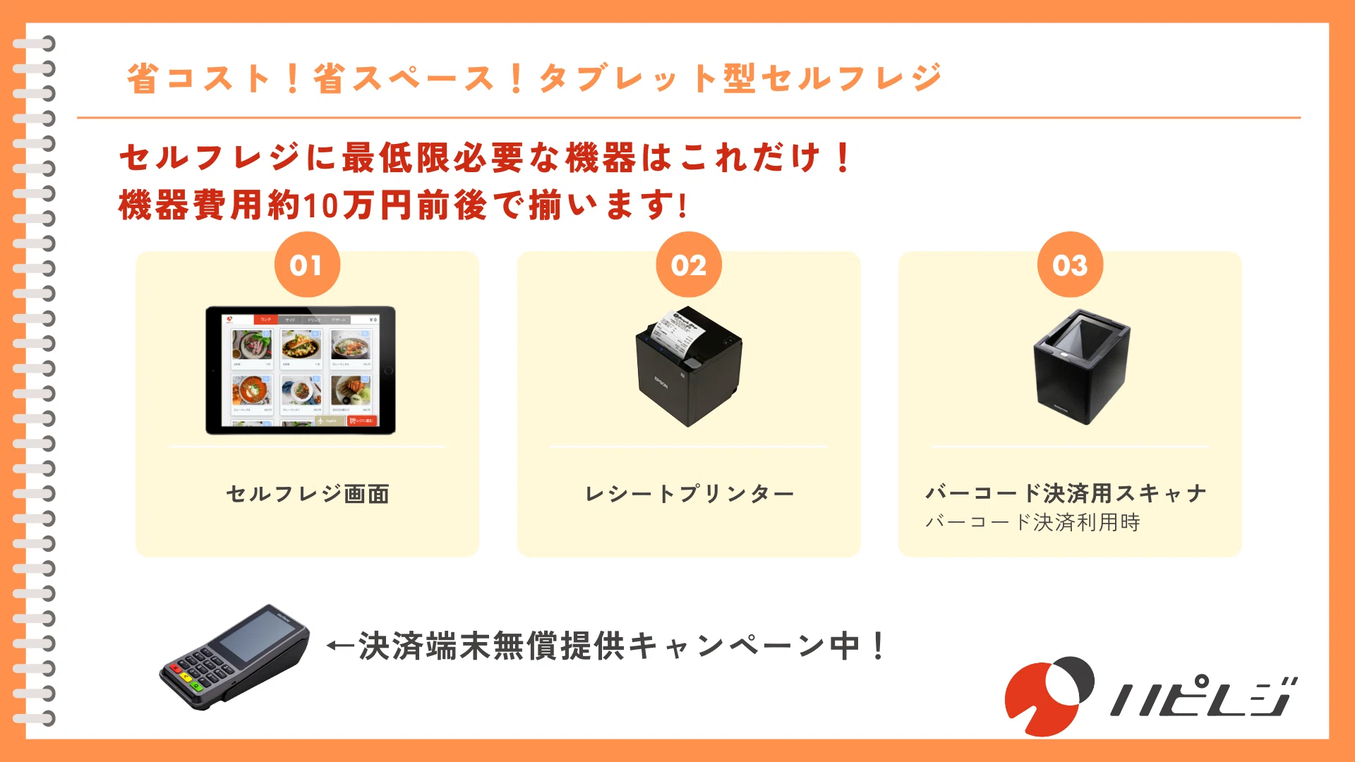 キャッシュレス　レジ 券売機式の店舗をセルフレジ（キャッシュレス化）にして負担軽減
