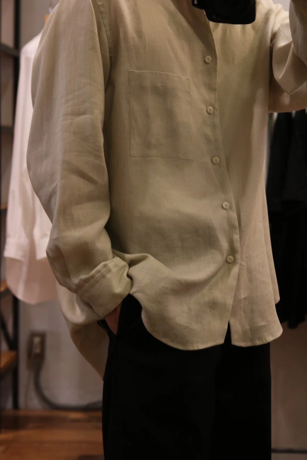 夏に着たくなるリネンシャツ【Gorsch the merry coachman】Collar