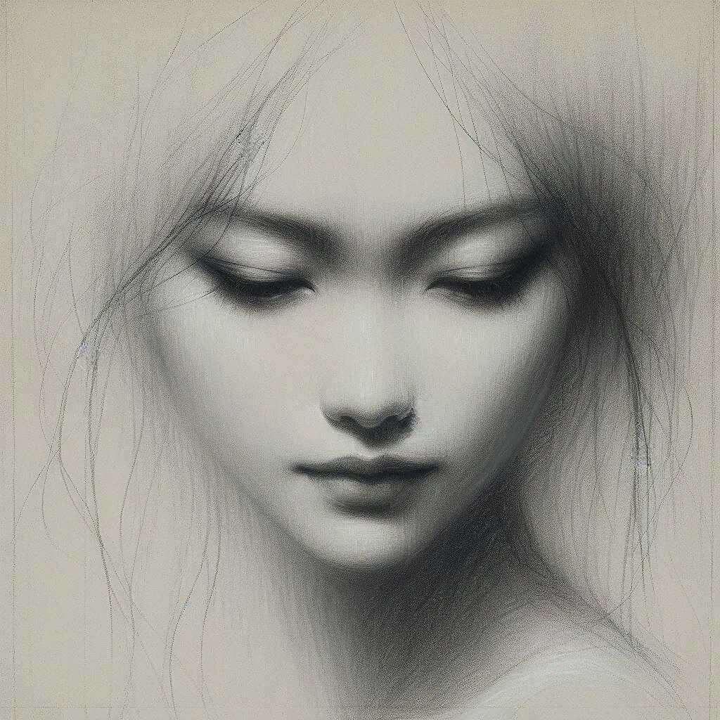 鉛筆画 老女の肖像 鉛筆画 美人画 A4サイズ - メルカリ