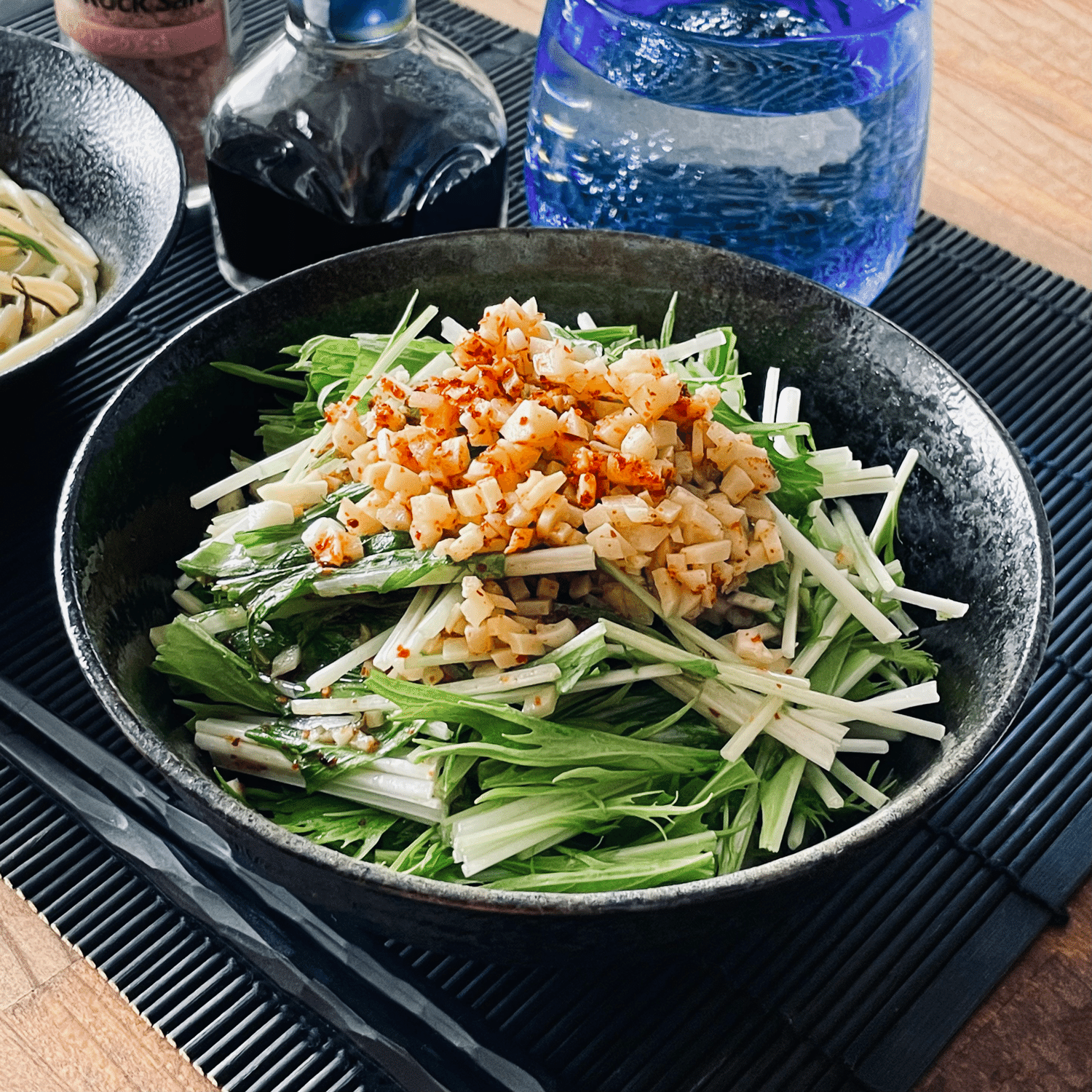 水菜の中華風オイルがけ｜as