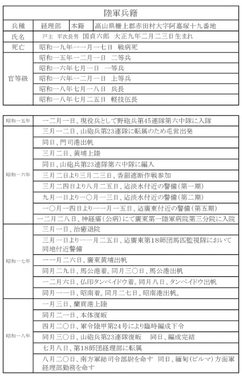 従軍記録を詳細に知れる】 軍歴証明書｜大橋慶三