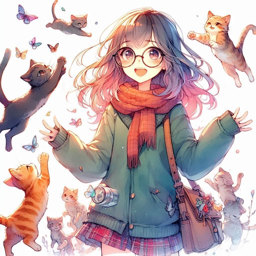 水彩風カットのメイキング｜青猫