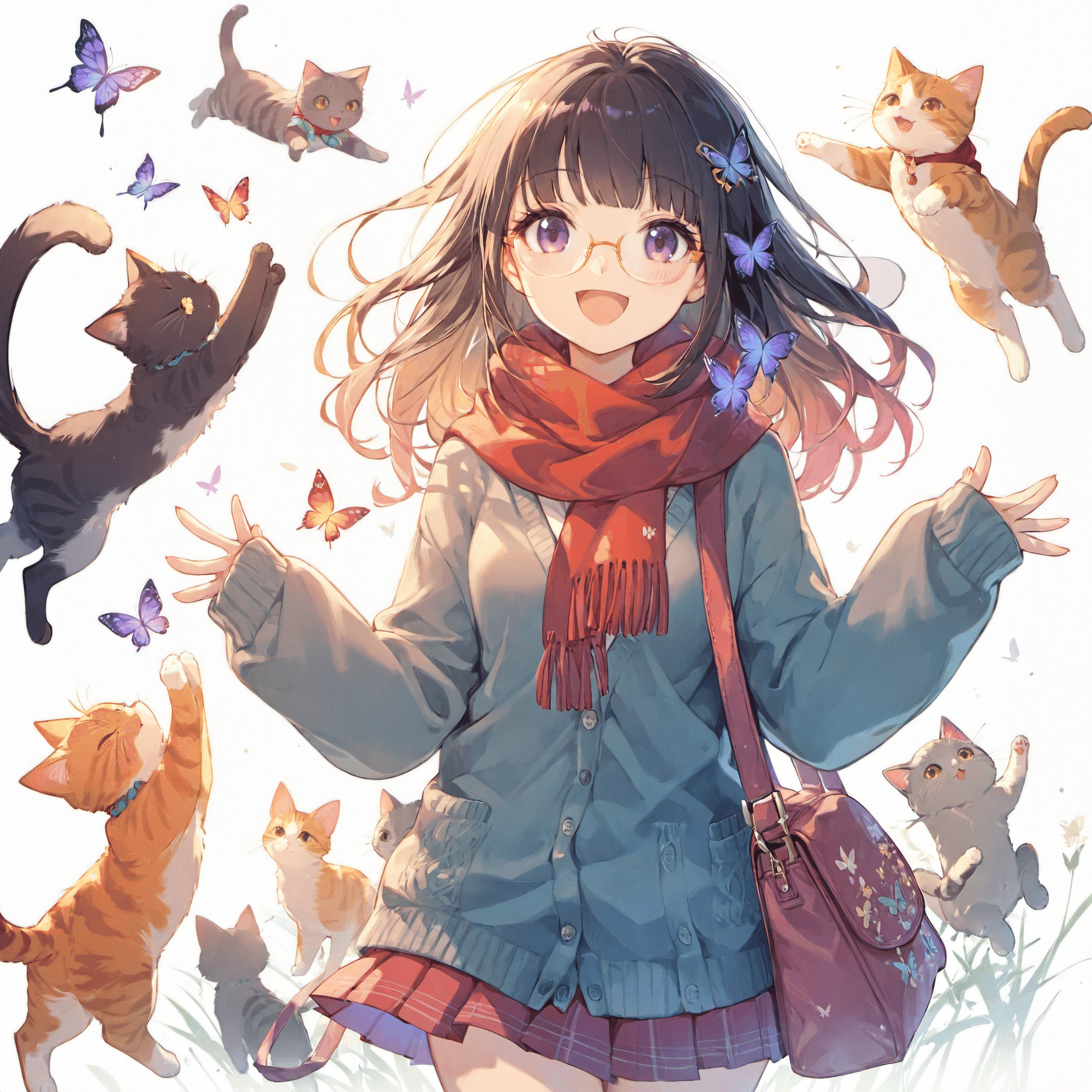 水彩風カットのメイキング｜青猫