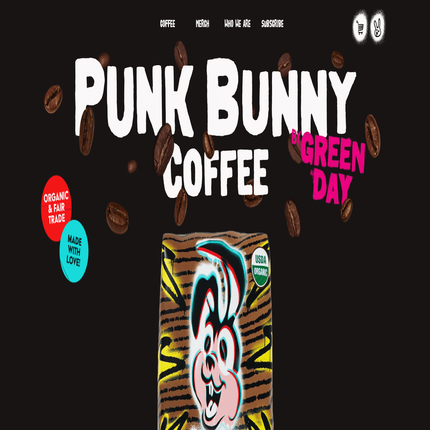 Green Day、コーヒー専門オンラインショップ「Punk Bunny Coffee」を