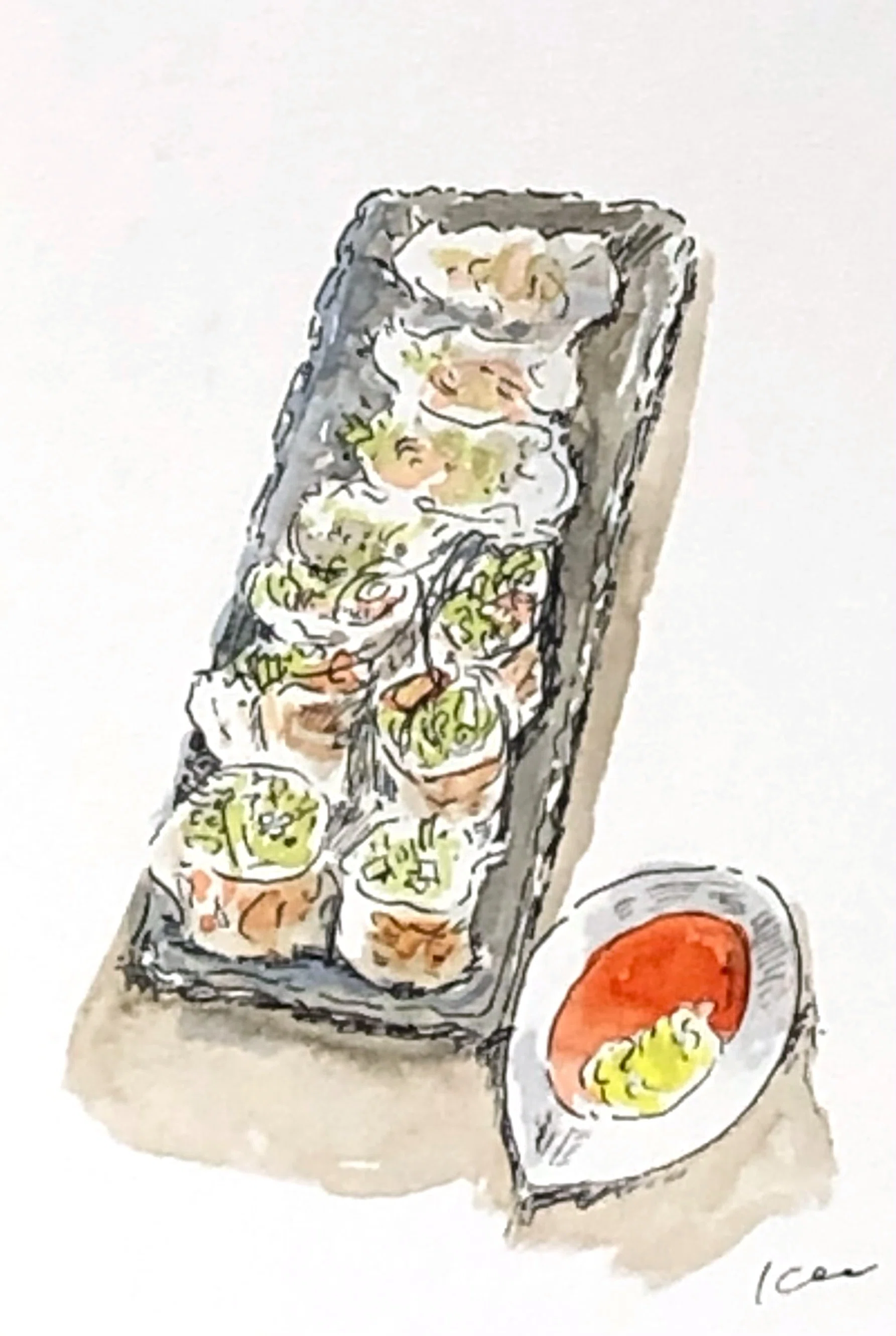 妹のお家で食べた『おうちごはん』を描いてみた。【水彩画】｜Kee