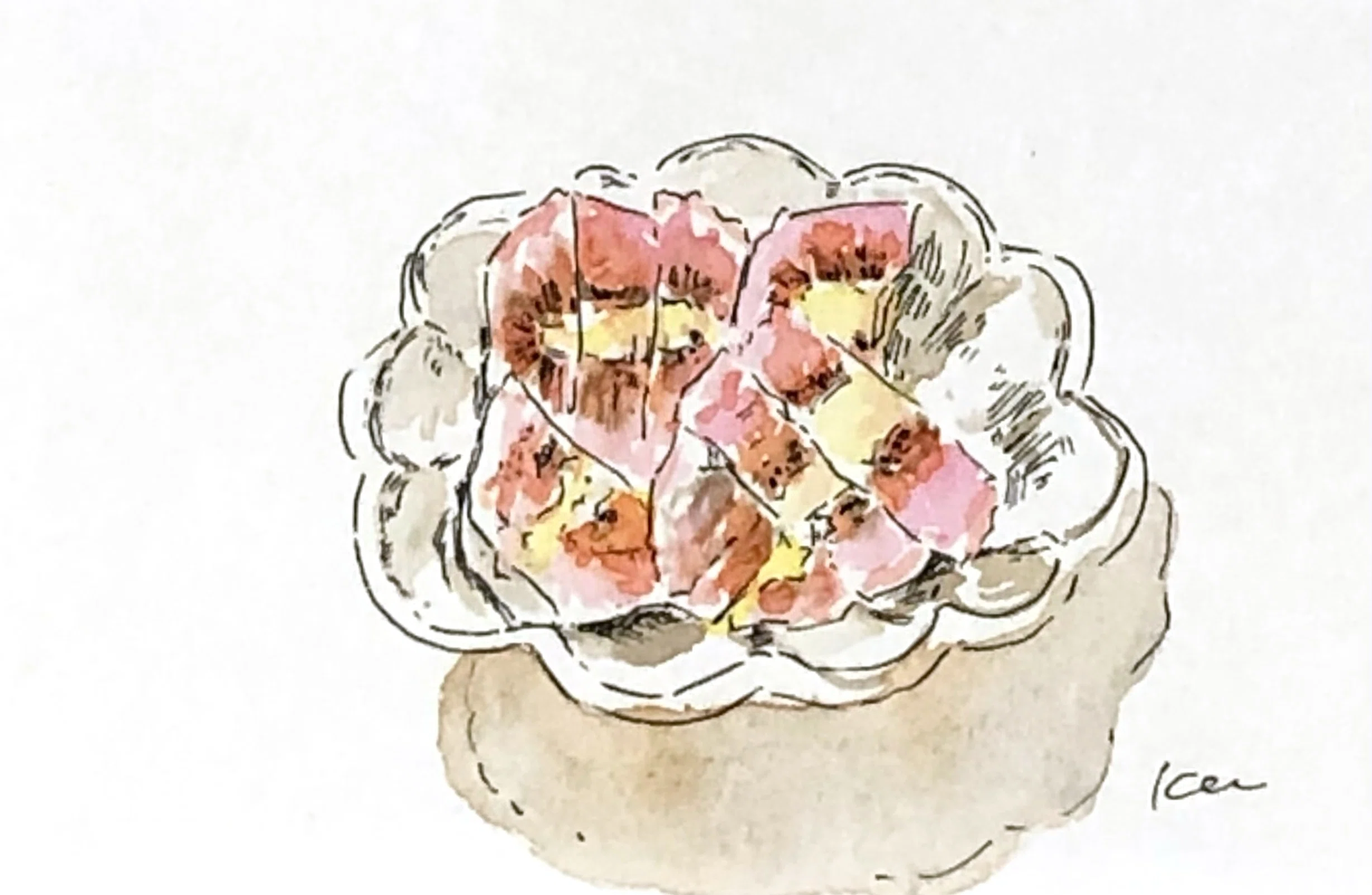 「祖父の家で必ず出てきた、思い出の味あずきバー。」手描き 水彩画 アート 妹のお家で食べた『おうちごはん』を描いてみた。【水彩画】｜Kee