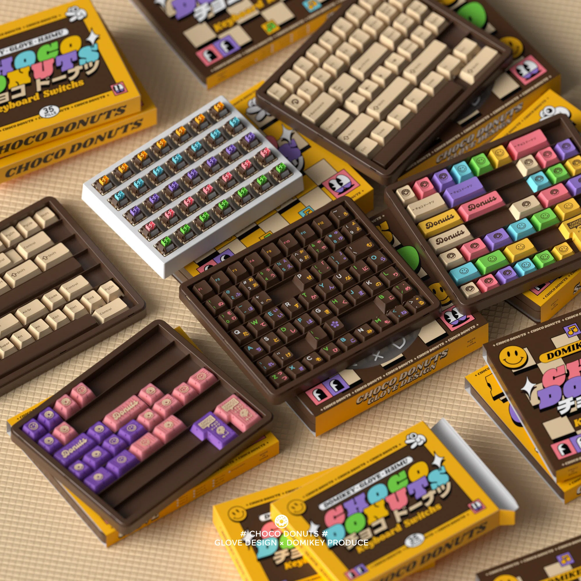 Layout R2 Donut Keyboard GLOVEチョコDonutキーキャップR2発売予定|KPrepublic
