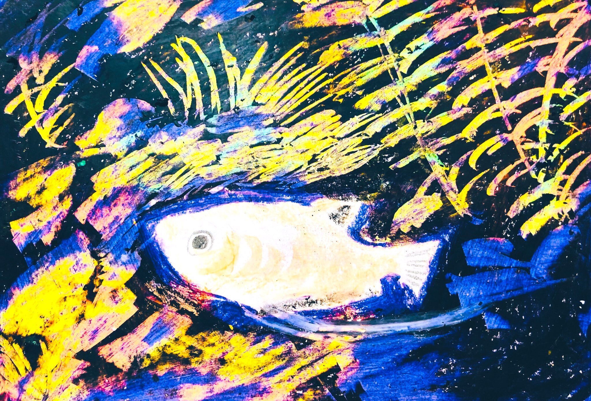 絵　クレヨン画　18:58の空 441fda021d73d01768d730329ff9f2
