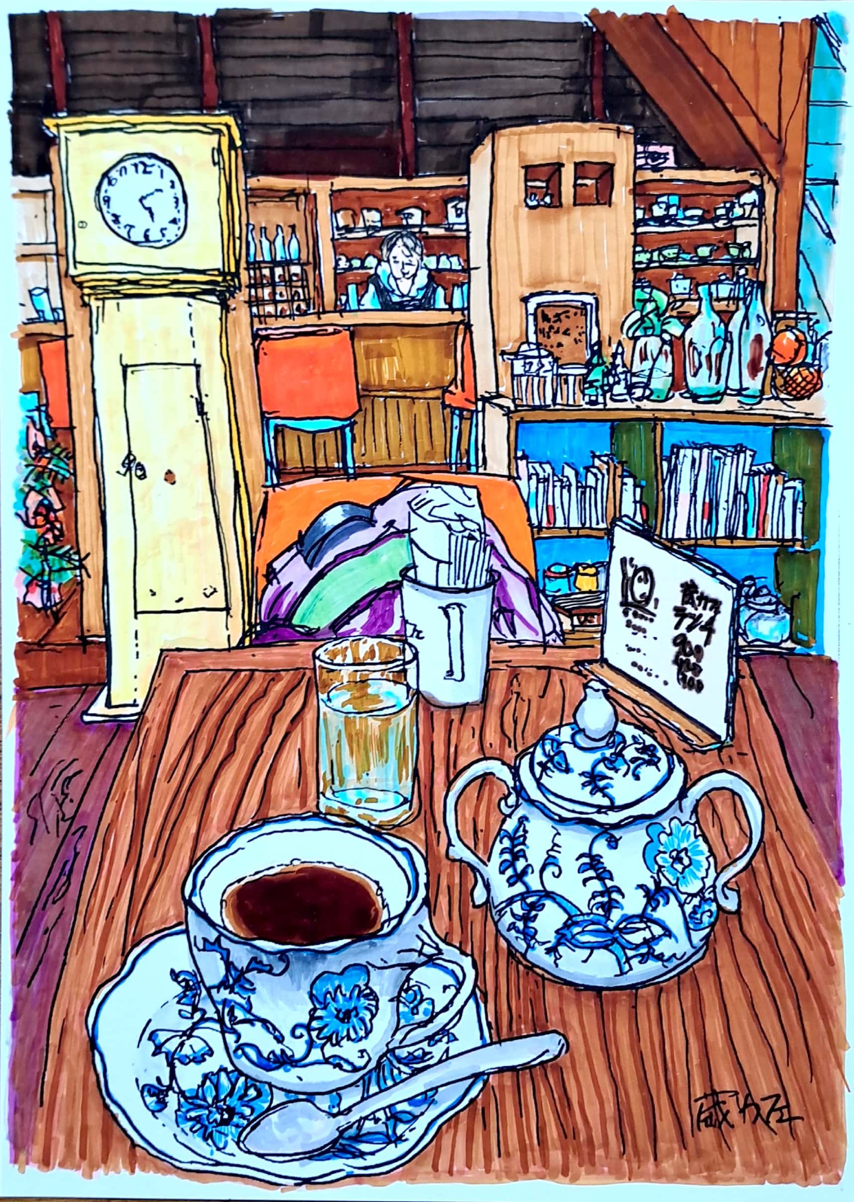 私のスケッチポイント／作品紹介あれこれ＞府中市・蔵カフェ、府中・善