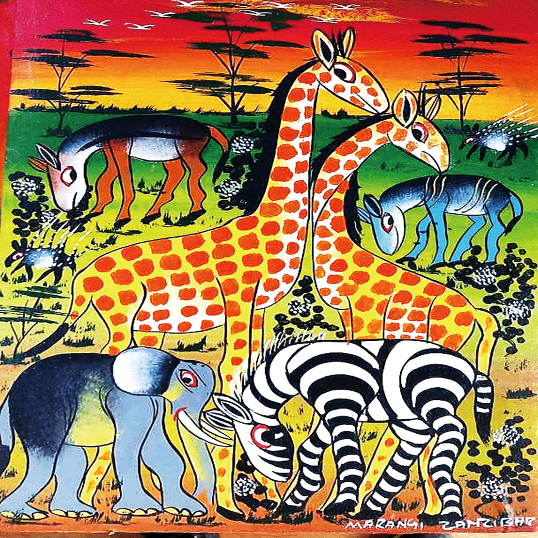 万博コモンズ館アフリカティンガティンガポップアートタンザニア☆フラミンゴ☆ 大阪・関西万博タンザニアブース 】 東アフリカ・タンザニア🇹🇿発祥の