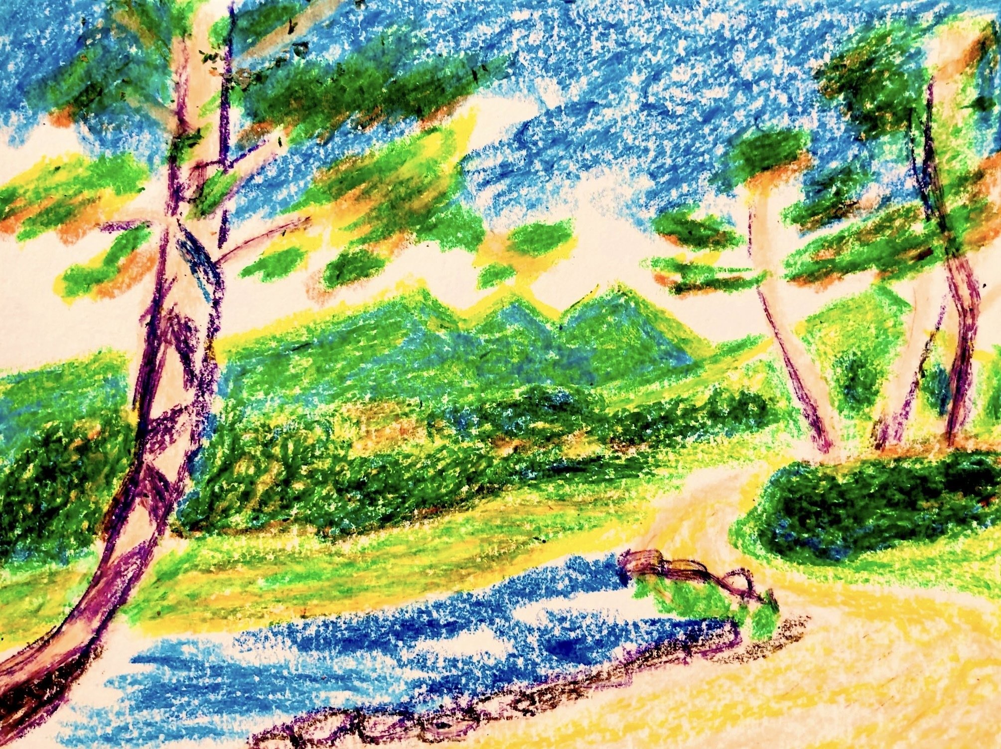 田舎 風景 油絵 あの日 思い出 あの夏を、待ってる。｣ #広島県 #尾道市