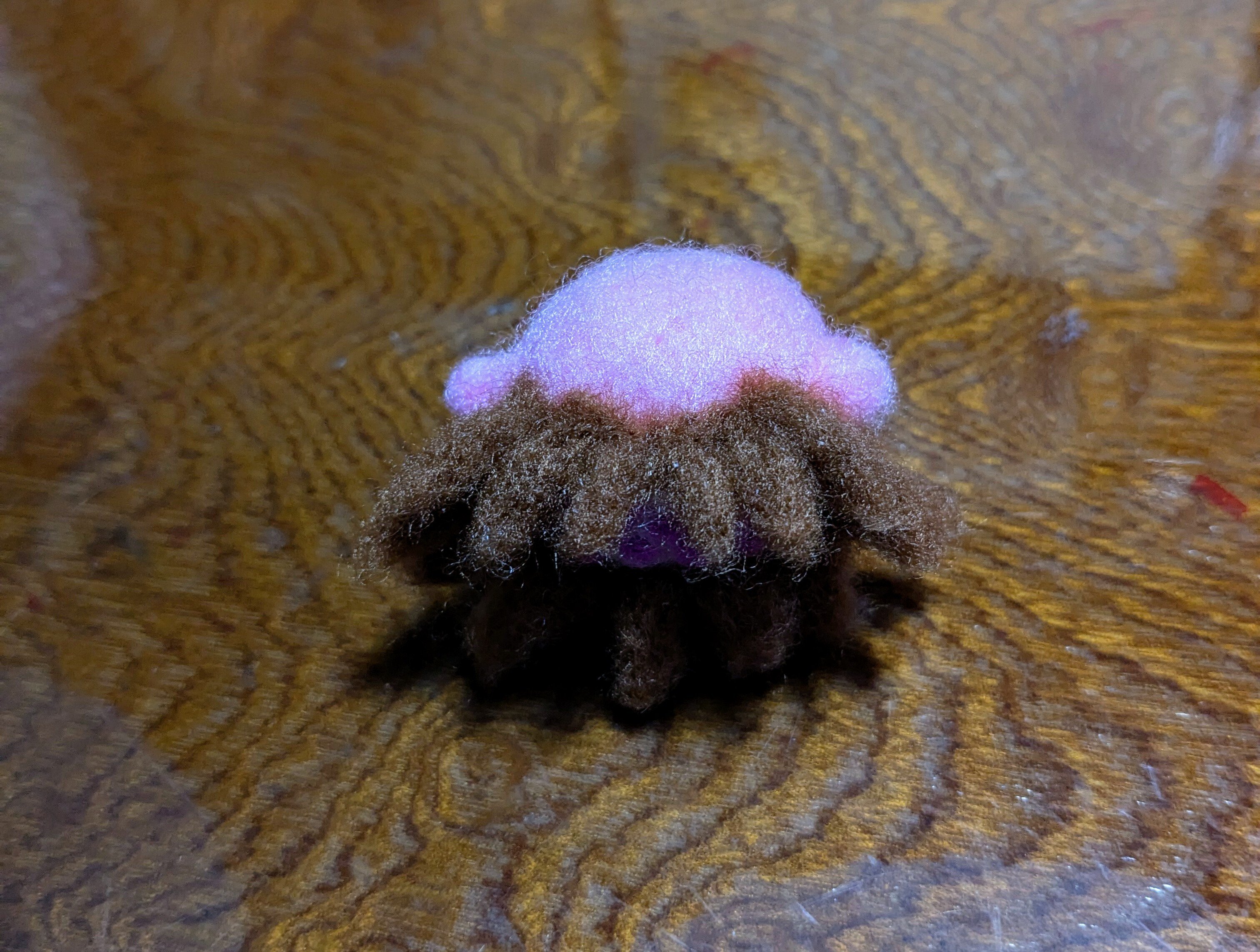 2人のルイฅ^•ω•^ฅ羊毛フェルトでフロストアイスカービィを作ってみた