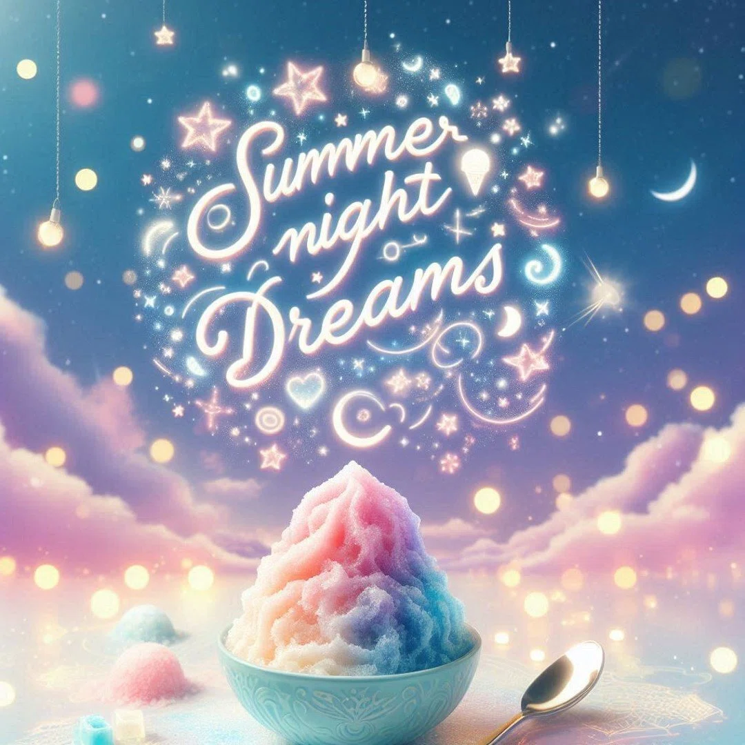 夏夢カノンのような虹色のかき氷Rainbow-colored shaved ice like Summer Dream (Kanon)