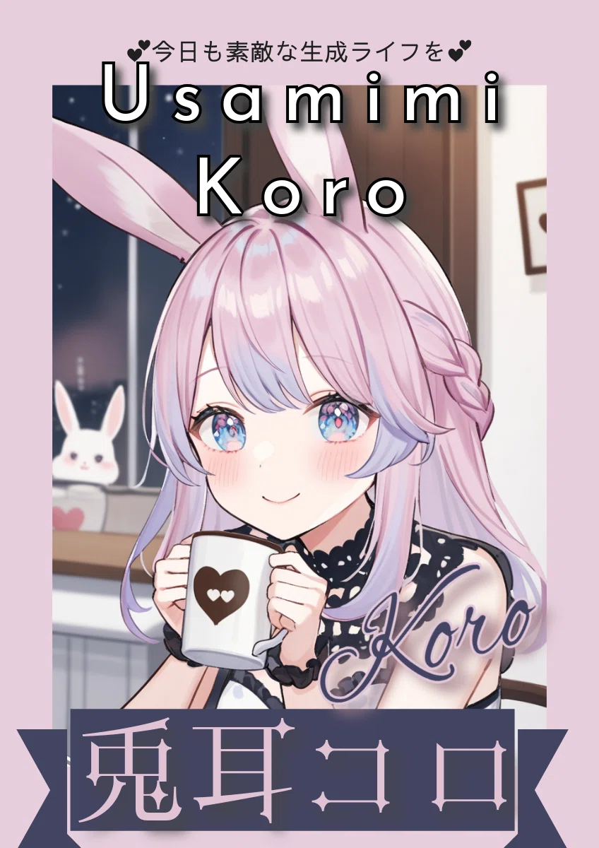 脱サラ料理家ふらおさんと同じ白いマグカップを持つ兎耳コロちゃん🐰💓🌌Koro-chan 🐰💓🌌 with rabbit ears holding the same white mug as Datsusara chef Furao.