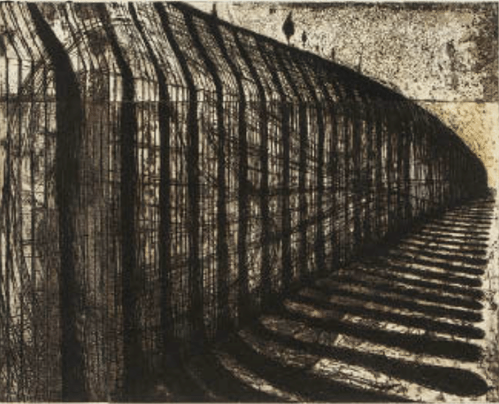 山口啓介 エッチング 版画作品 「水門 ’89」 山口啓介】 銅版画 / エッチング 「水門 高速道」査定 鑑定 買取