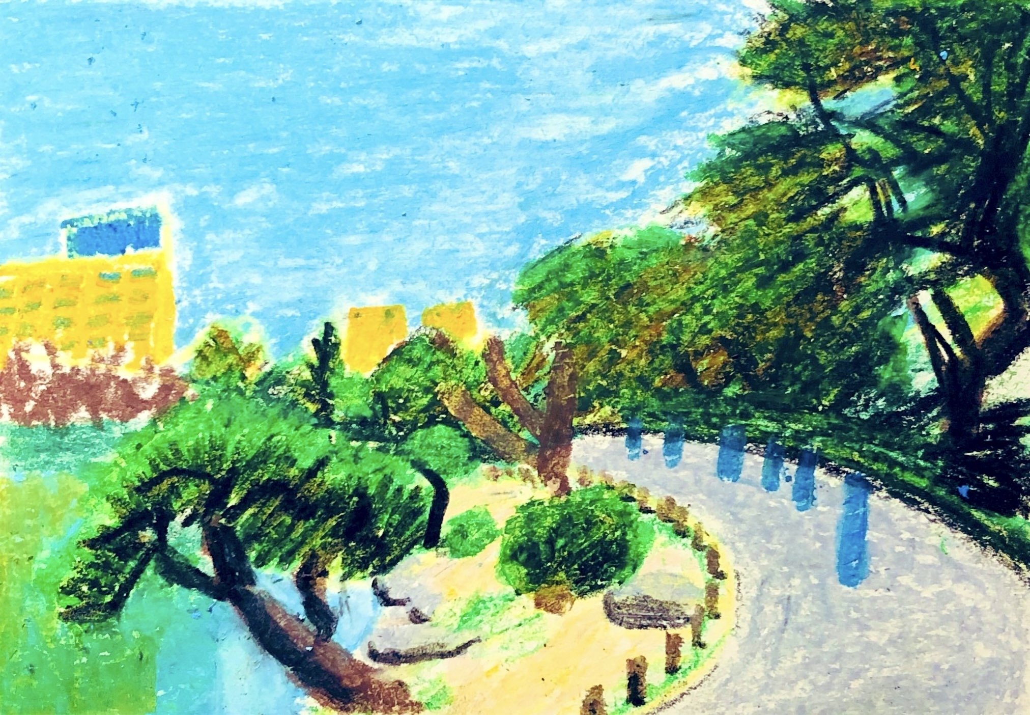 流行に  私の描いたクレヨン画まとめ3 自然｜空想だいあぱ案内人 - 絵画