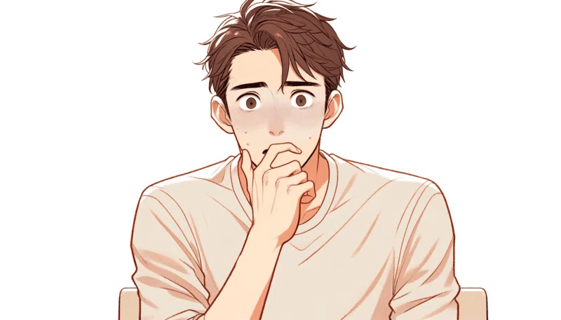 驚愕している男性のイラスト