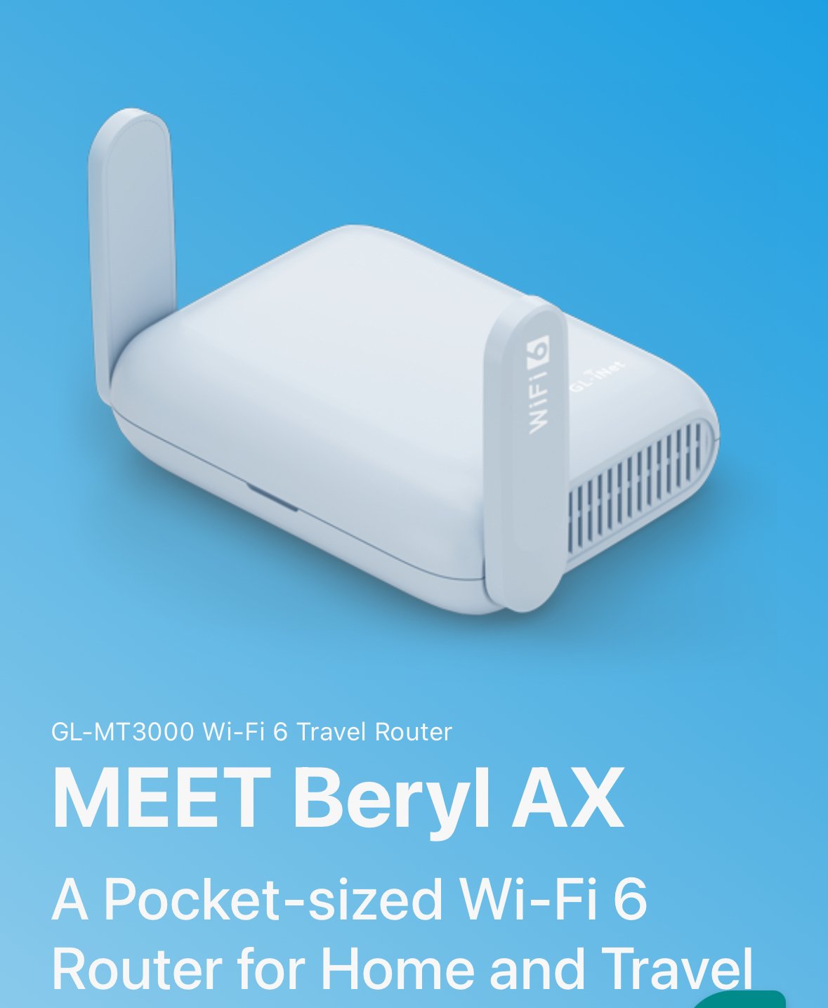 Beryl AX AX3000 WiFi 6 ルーター GL.iNet Beryl AX AX3000 WiFi 6ルーター GL.iNet Beryl AX（GL-MT3000