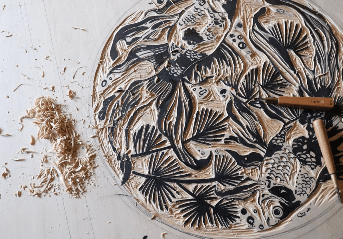 木版画作品「風雅」 -Woodblock Print (Grace)|LABOSARAHのさら 木版画作品「風雅」 -Woodblock Print (Grace)|LABOSARAHのさら