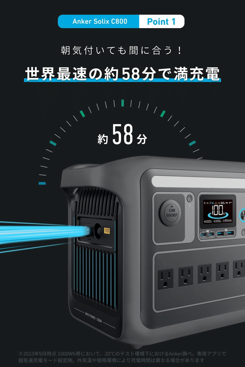 【新品未開封】Anker SOLIX C200 ポータブル電源 60000mAh Anker 【9/6〜7 期間限定クーポン】Anker Solix C200 DC