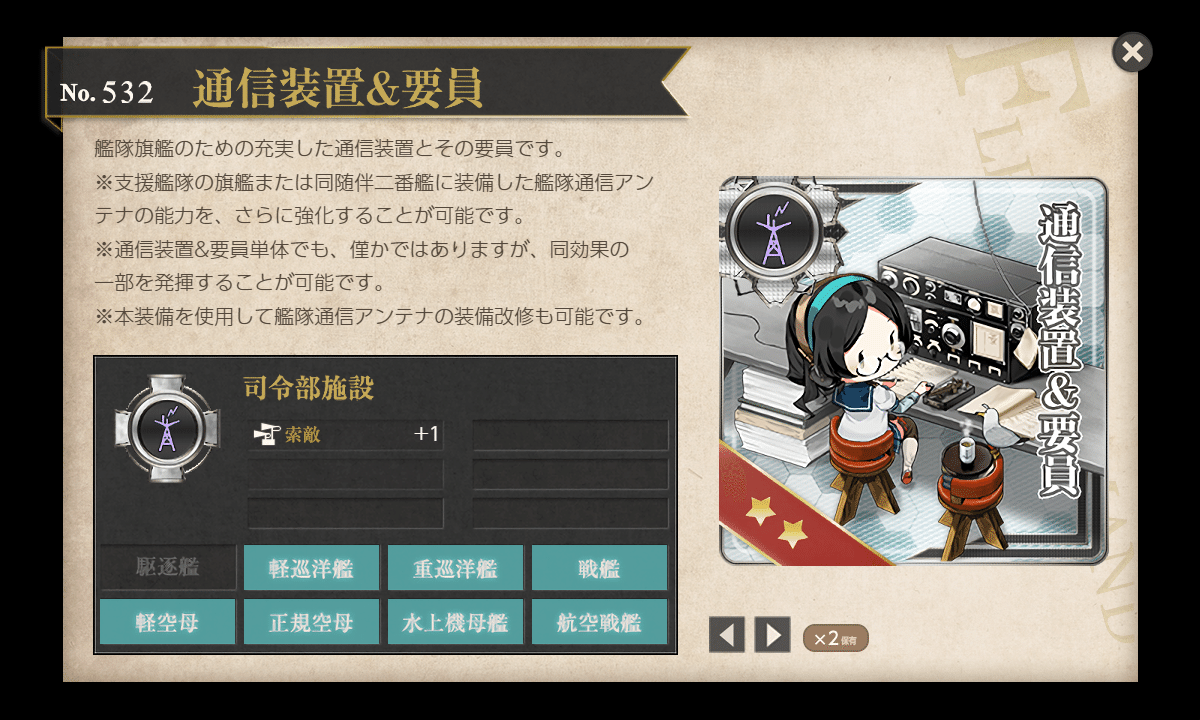 艦これ】「艦隊通信アンテナ」及び「通信装置＆要員」を用いた前衛支援艦隊（道中支援）の来援率について｜tata
