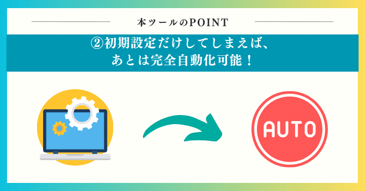 初期設定だけしてしまえば、あとは完全自動化可能!