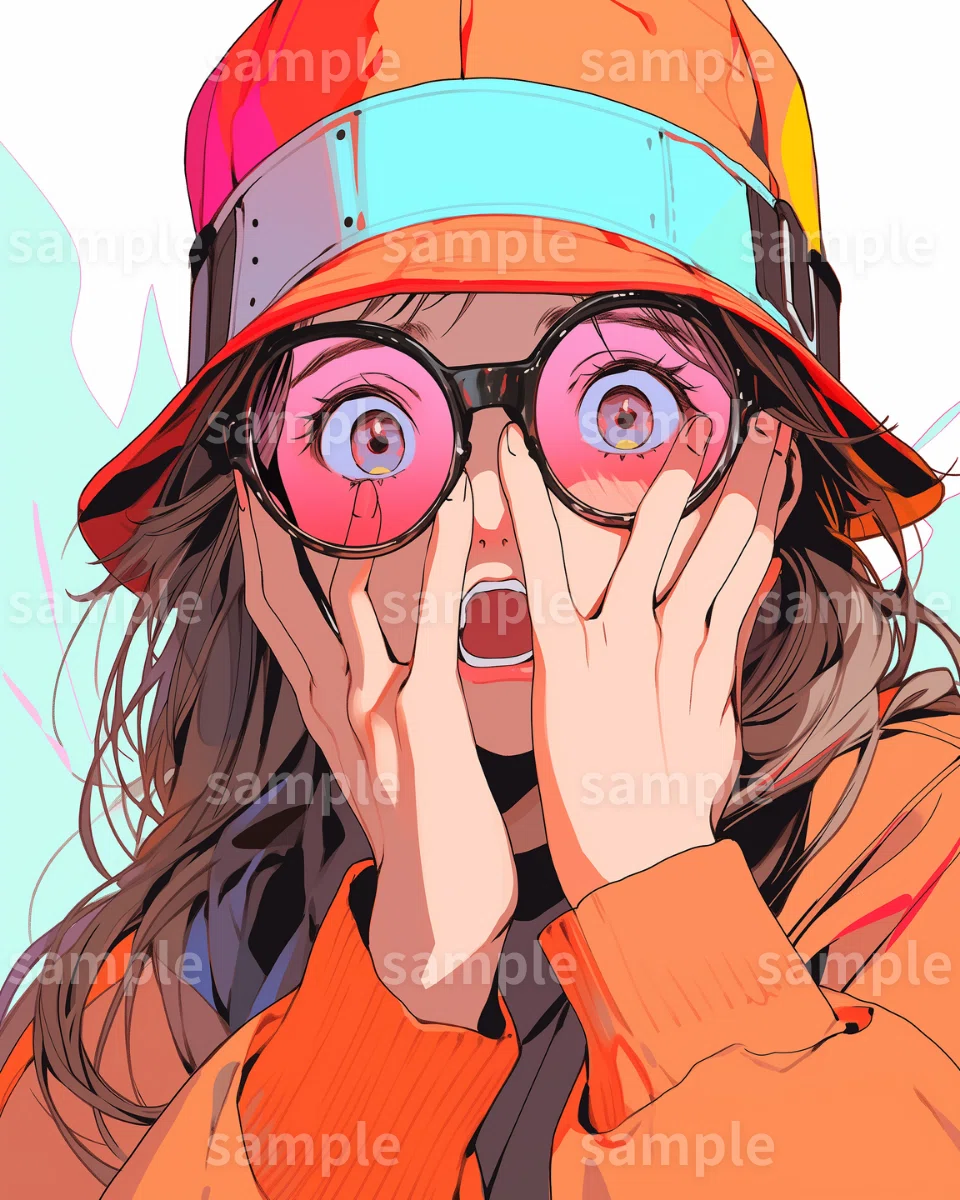 イラスト】「サングラス女子アイコン」フリー素材2枚セット｜SNS用