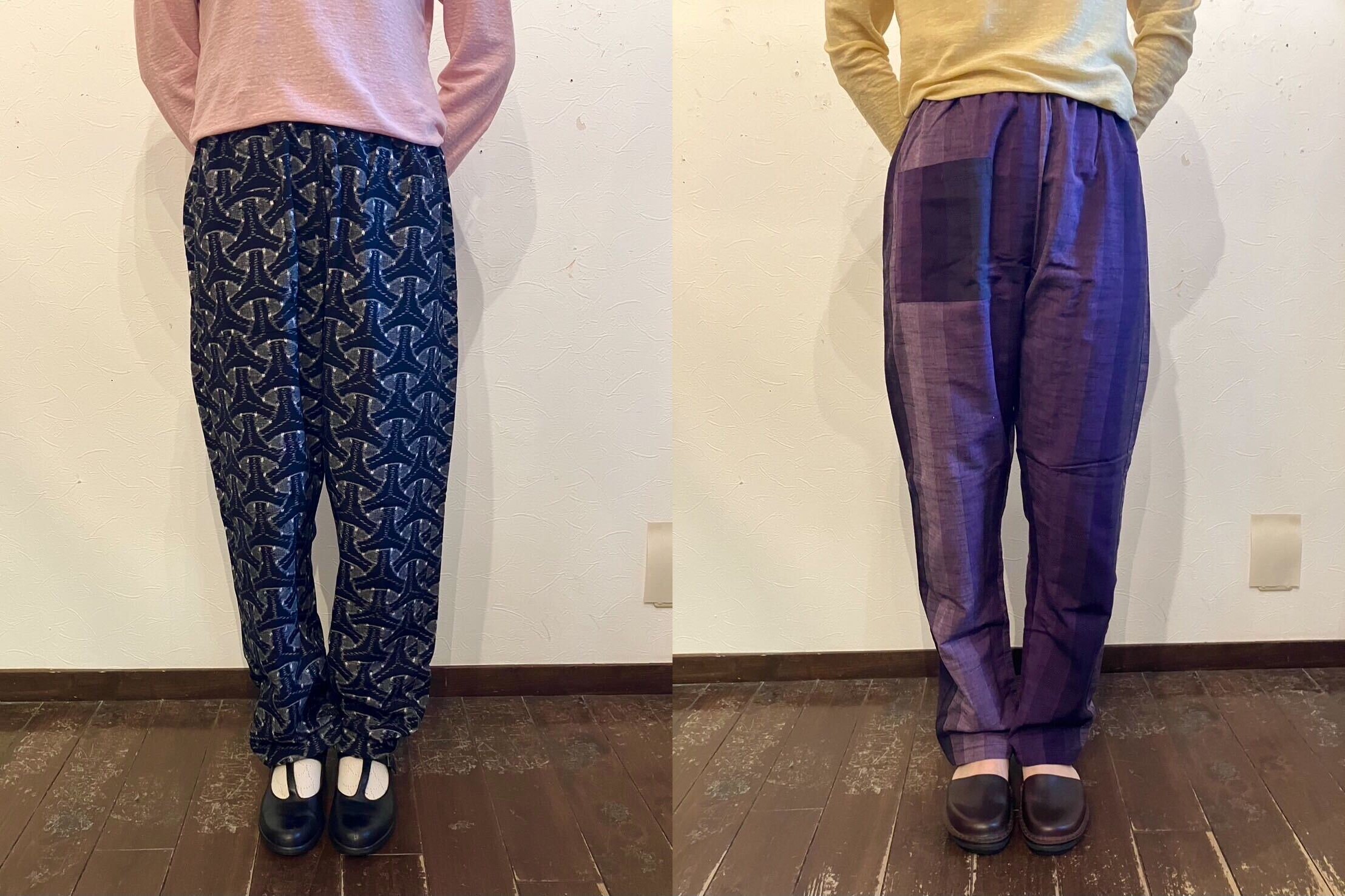 【花代】コットンリネン ピエロもんぺ & うなぎの寝床S寸 2着セット 花代】コットンリネン ピエロもんぺ & うなぎの寝床S寸 2着セット 花