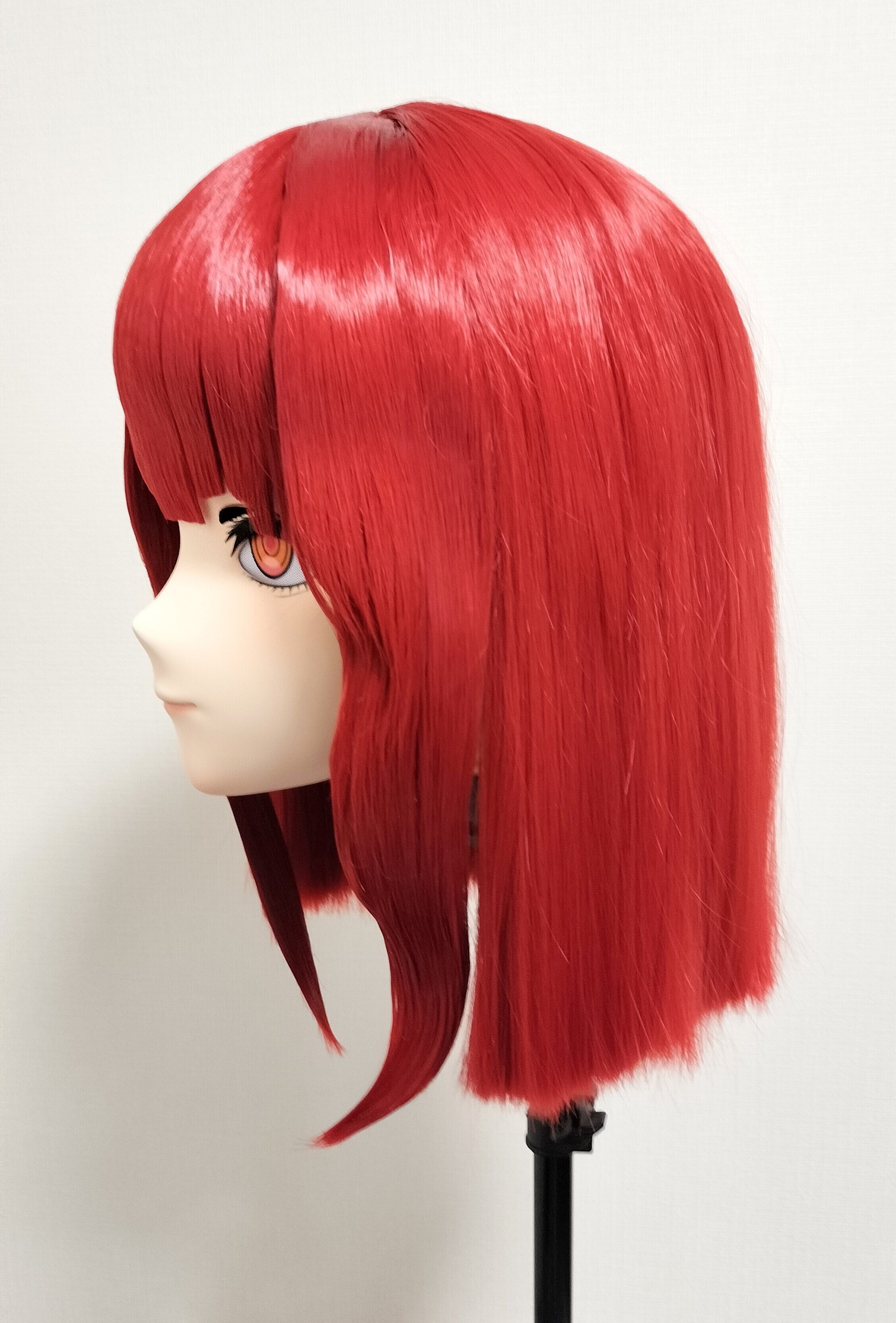 美少女着ぐるみマスク(既製品)の、目穴拡大加工とウィッグカット 美少女着ぐるみマスク(既製品)の、目穴拡大加工とウィッグカット