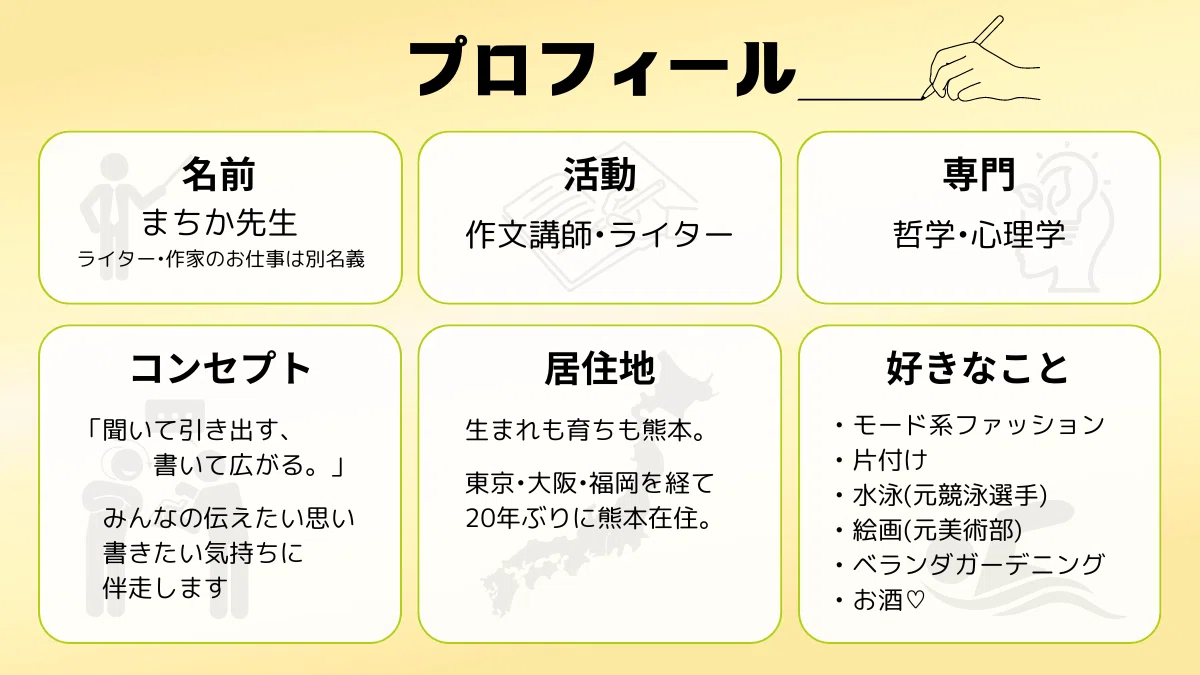 作文の先生 | プロフィール&自己紹介|まちか先生|作文講師・ライター 作文の先生 | プロフィール&自己紹介|まちか先生|作文講師・ライター