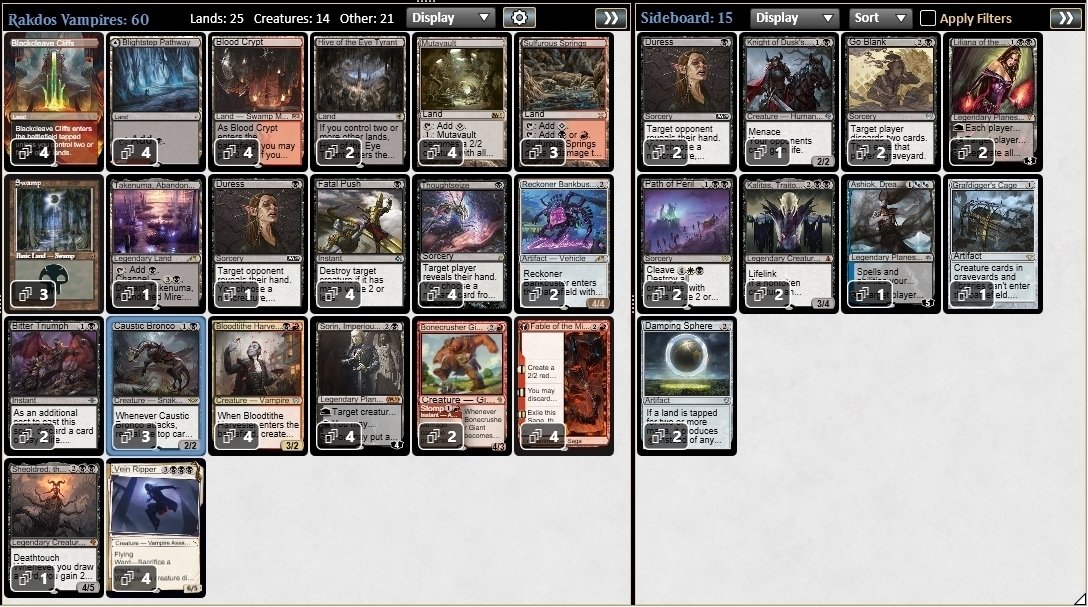 MTGパイオニア ラクドス吸血鬼デッキ　※サイドデッキ完備 ラクドス吸血鬼 | 吸血鬼 | パイオニア | デッキ構築機能