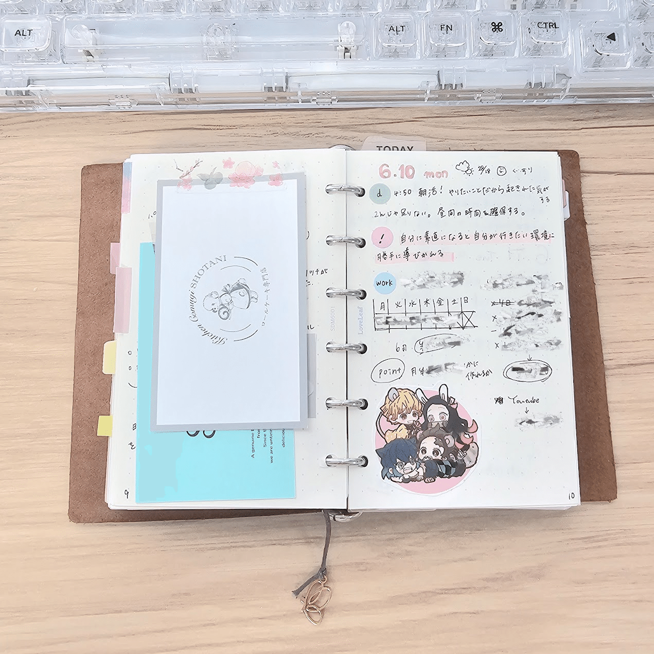 7月の手帳のセットアップ＊トラベラーズノートパスポートサイズ｜あめ