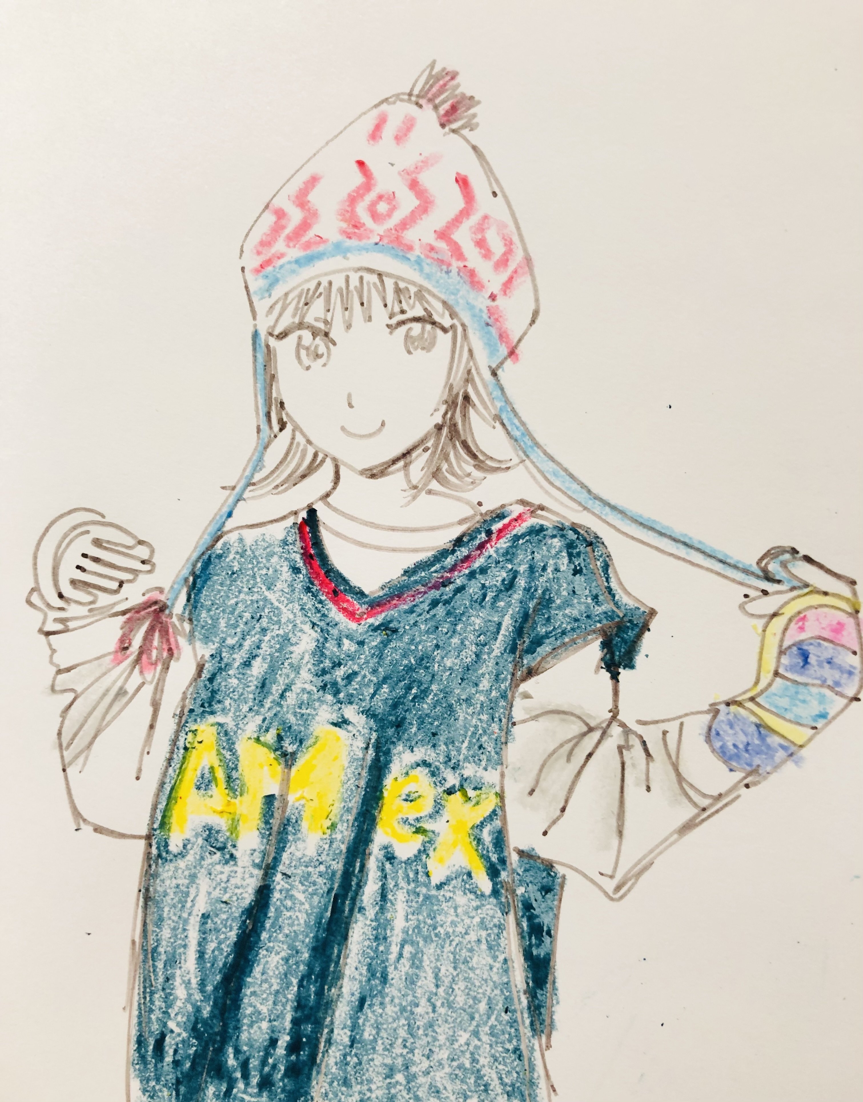 クレヨン画・あのちゃん｜空想だいあぱ案内人kuramaippei