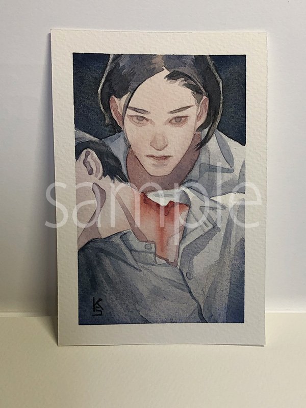 ハガキサイズ水彩画原画販売|異賀村(界賀邑里) ハガキサイズ水彩画原画販売|異賀村(界賀邑里)