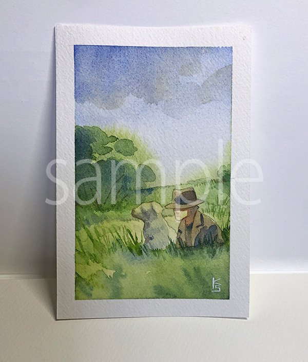 ハガキサイズ水彩画原画販売|異賀村(界賀邑里) ハガキサイズ水彩画原画販売|異賀村(界賀邑里)