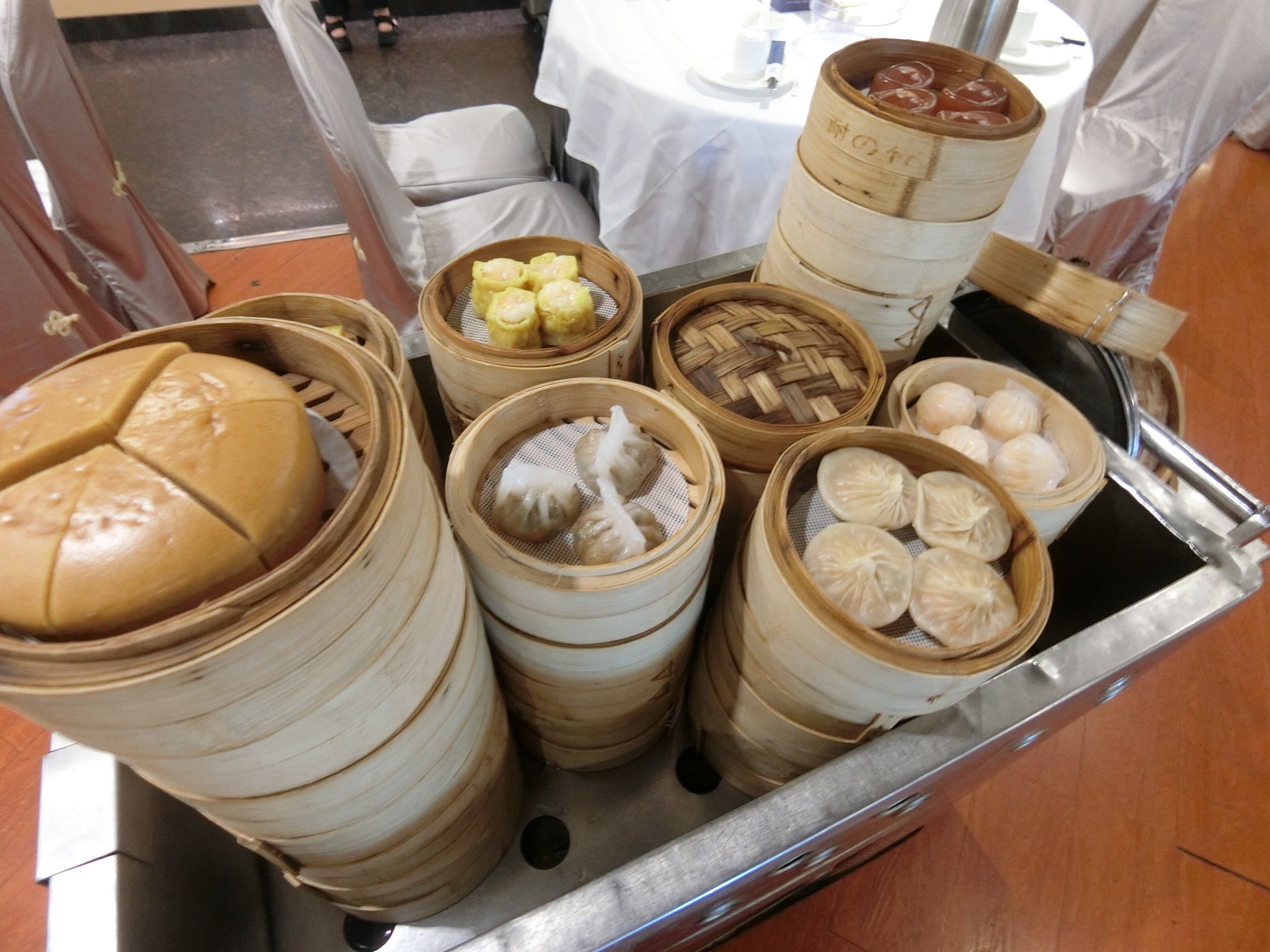 飲茶ワゴン・サービスワゴン中華料理屋・台車 中国美術中華ワゴン