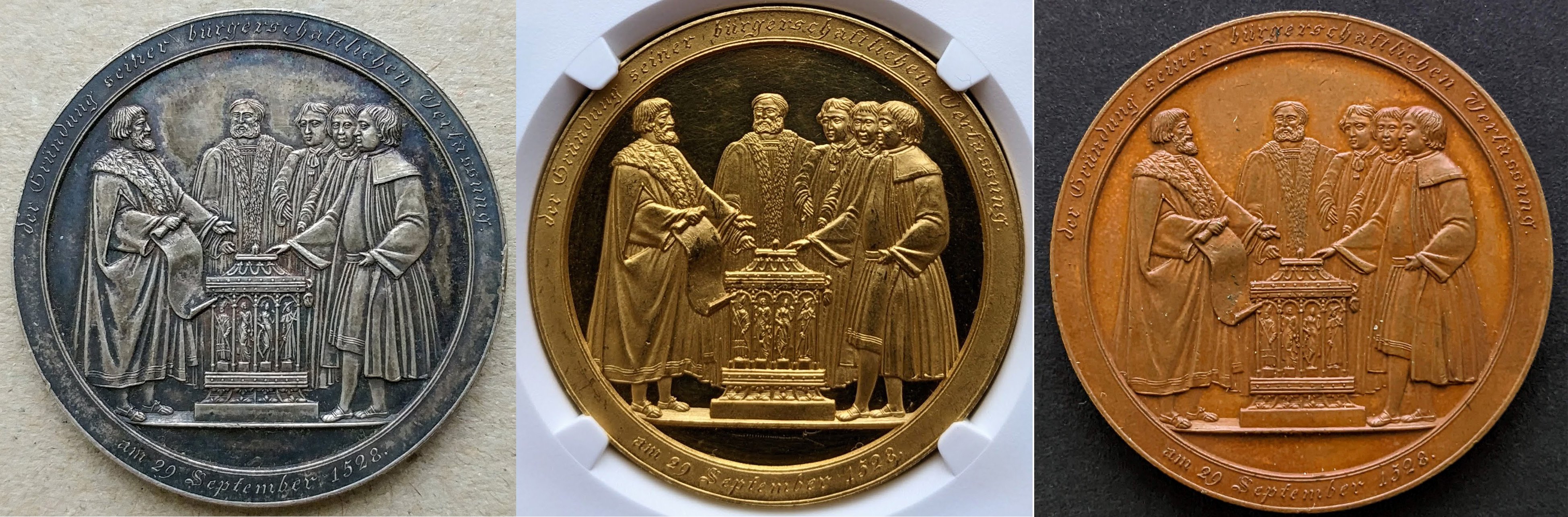 1828年 ハンブルク バンクポルトガレッサー 市民憲章制定300周年 (1828