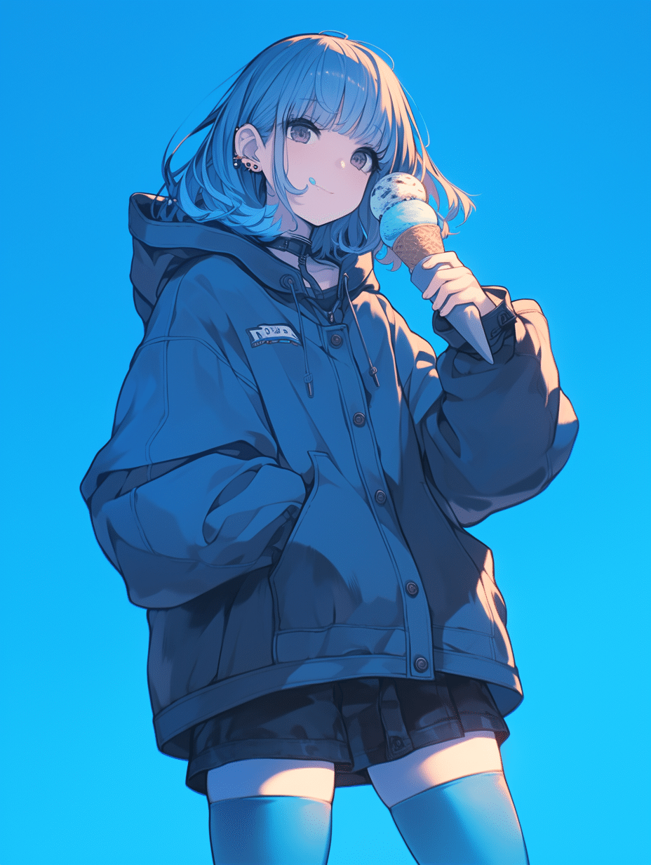 イラスト　ポップ画　オリジナル　アニメ風　自作画 DALL-E 3で美少女アニメ風のイラストを生成できるプロンプト